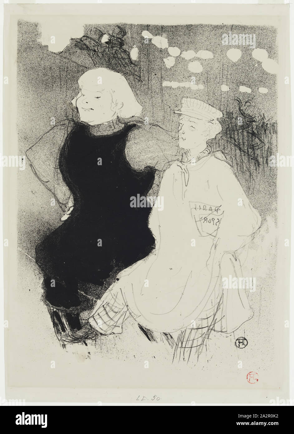Henri Marie Raymond de Toulouse-Lautrec, Français, 1864-1901, au Moulin Rouge : L'Union Franco-Russe, 1893, lithographie imprimée dans l'encre noire sur papier vélin, de droit : 13 1/4 x 9 3/4 pouces (33,7 × 24,8 cm Banque D'Images