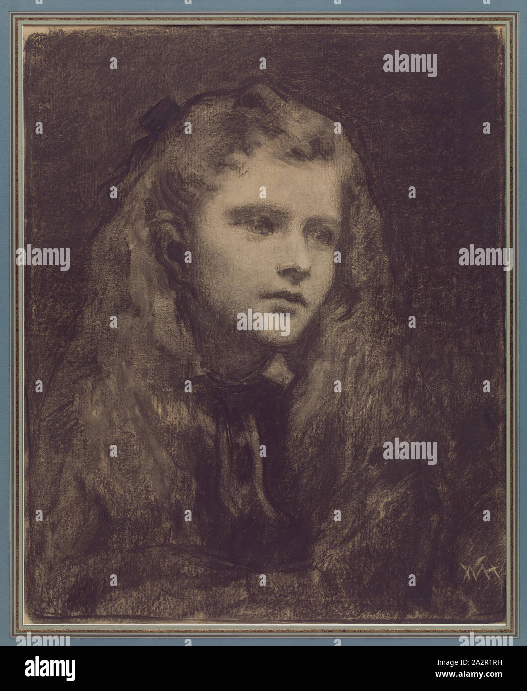 William Morris Hunt, Américain, 1824-1879, fille, ca. 1872, Encadré : 30 × 26 × 3/8 1/2 1 3/4 pouces (77,2 × 67,3 × 4,4 cm Banque D'Images