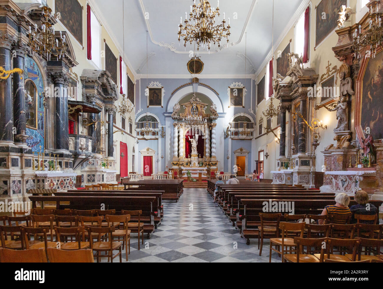 Monastère de Dubrovnik - l'intérieur du monastère franciscain et l'église, la vieille ville de Dubrovnik classée au patrimoine mondial de l'UNESCO, Dubrovnik Croatie Europe Banque D'Images