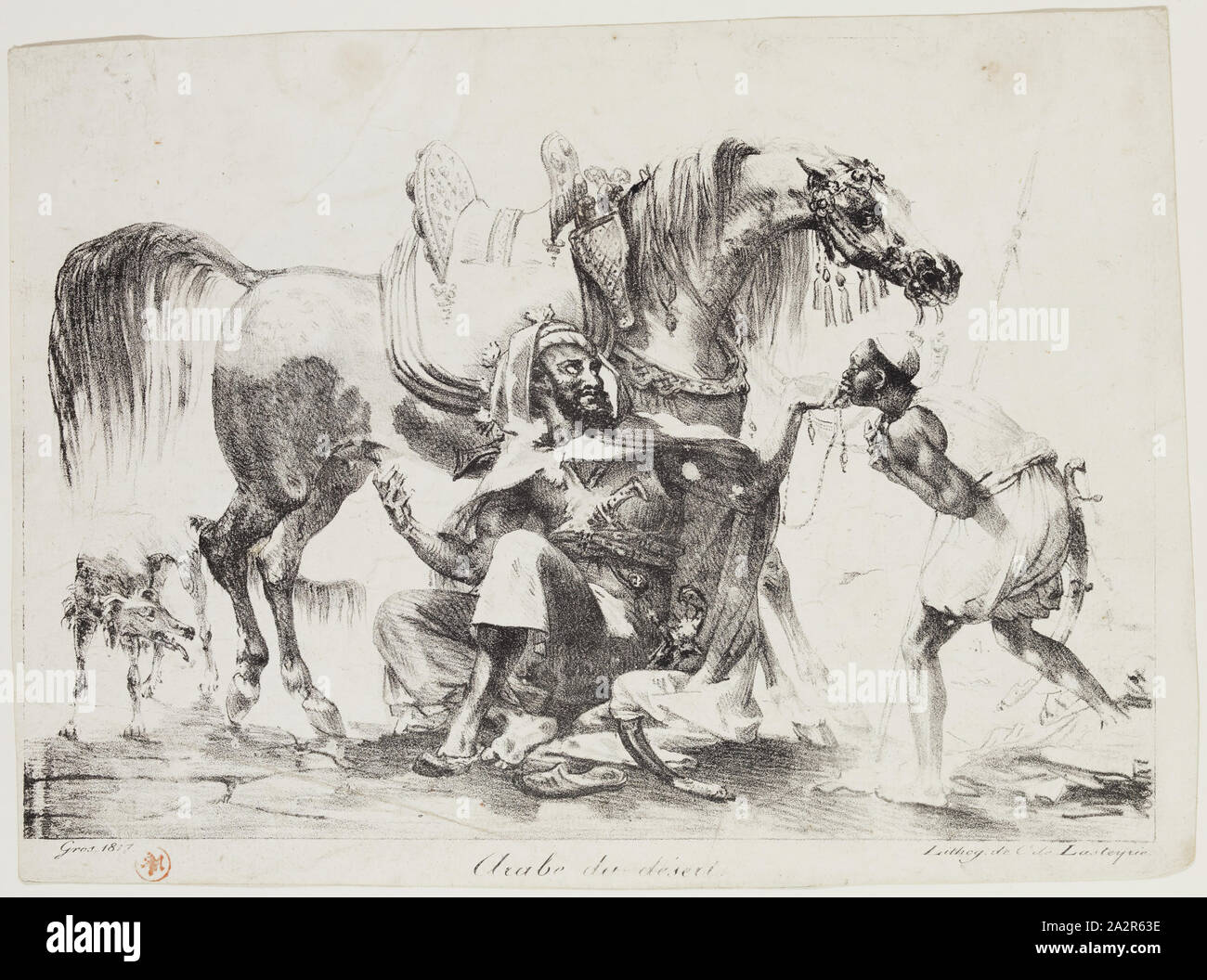 Antoine Jean GROS, Français, 1771-1835, Arabes du désert, 1817, lithographie imprimée dans l'encre noire sur papier vélin, de droit : 7 3/8 × 10 3/8 pouces (18,7 × 26,4 cm Banque D'Images