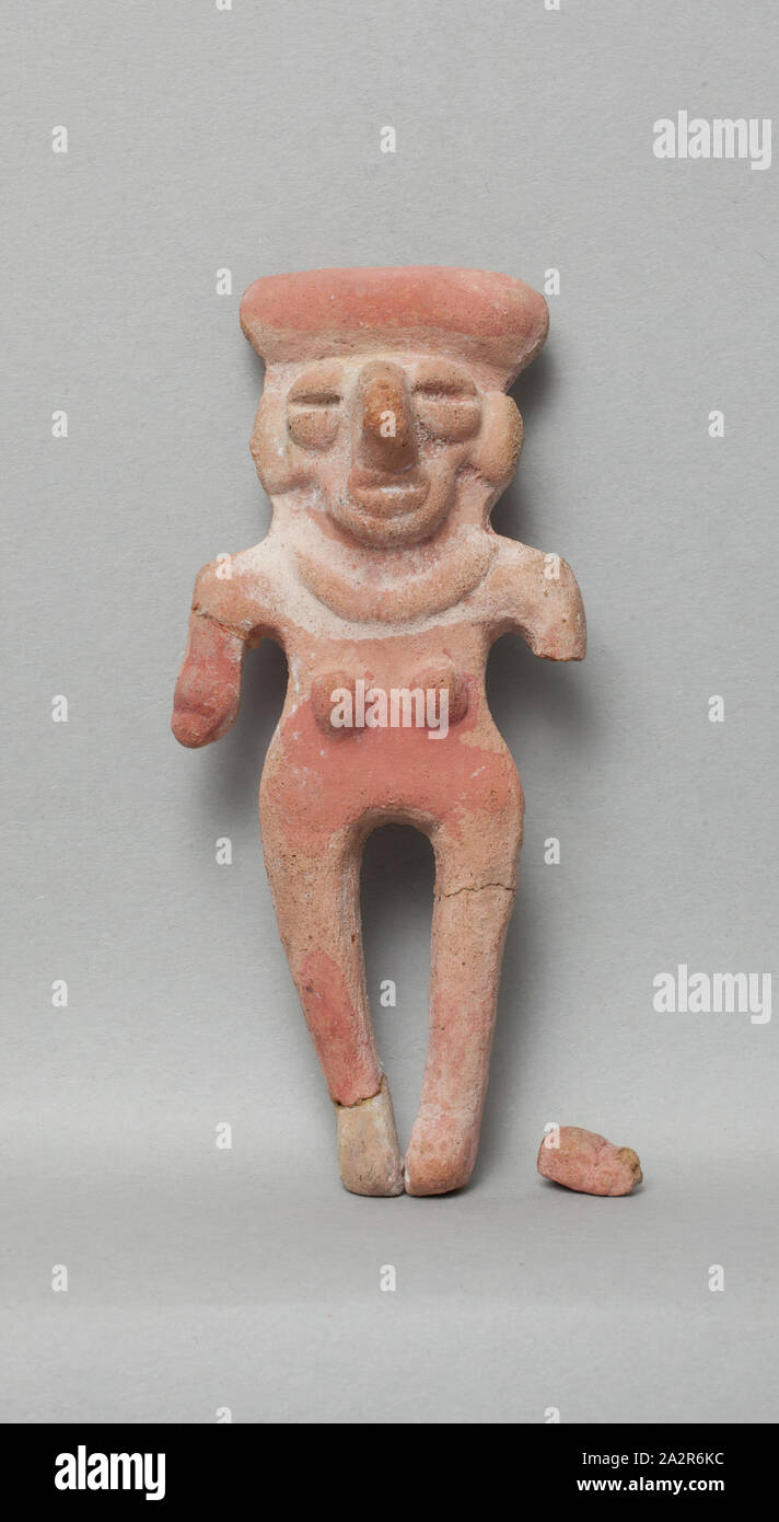 Bahia, figure féminine, précolombienne, entre la 5ème et 4ème siècle avant notre ère, la terre cuite, Total : 4 × 1 × 1 3/4 pouces (10,2 × 4,4 × 2,5 cm Banque D'Images