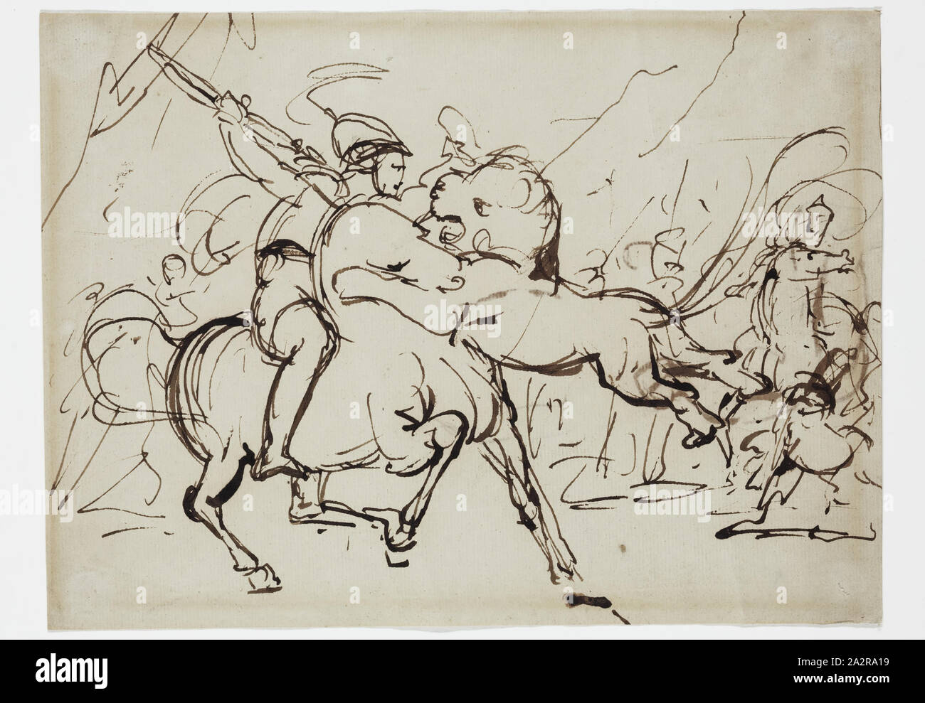 Benjamin Robert Haydon, anglais, 1786-1846, esquisse pour le meurtre d'Alexandre Lion, ca. 1842, plume et encre brune Banque D'Images