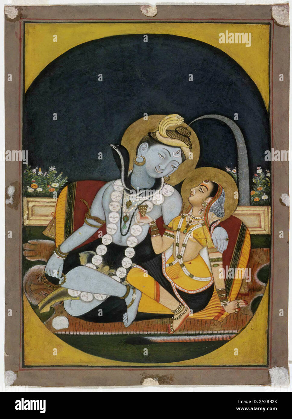 Inconnu (Indien), Shiva et Parvati, ch. 1800, feuille : 7 7/8 x 5 3/4 po (20 × 14,6 cm Banque D'Images