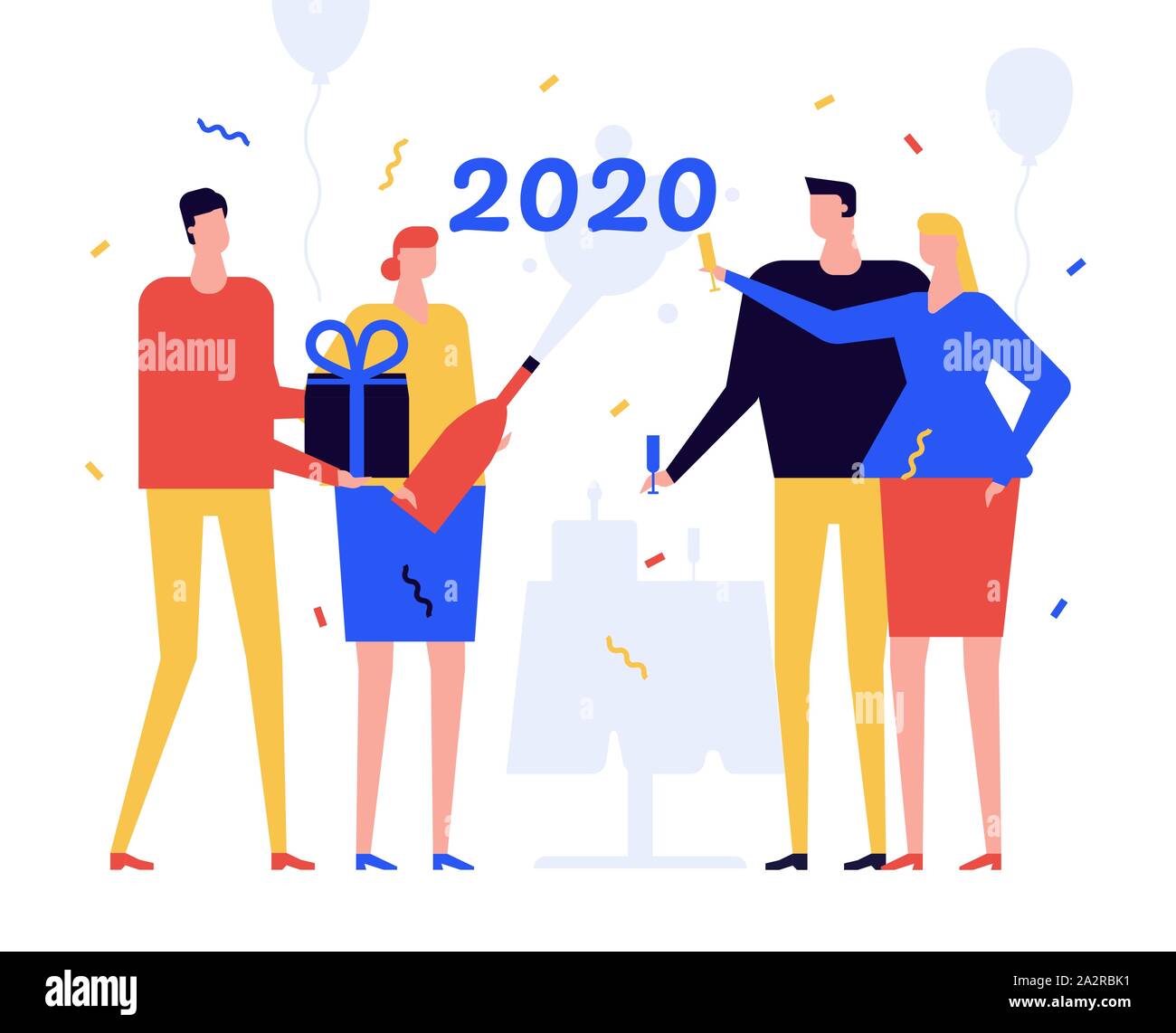 Nouvelle Année 2020 Célébration télévision style design illustration Illustration de Vecteur