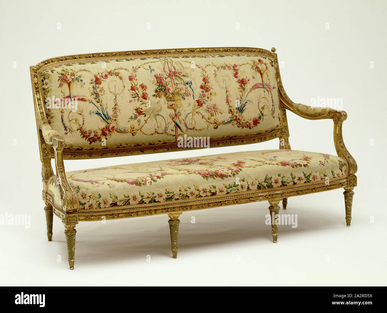 Ensemble de meubles, ca. 1785, soie, laine, de Beechwood, de l'or, diverses dimensions Banque D'Images