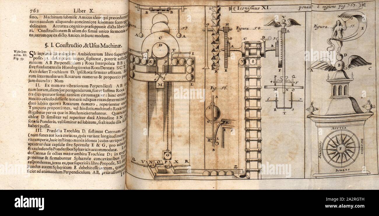 Mouvement perpétuel, Illustration d'un Perpetuum Mobile depuis le 17e siècle, Iconism XI, page 763, 1664, Athanase Kircher, Kaspar Schott : P.Gasparis Schotti [...] technica curiosa sive mirabilia, artis libris XII [...]. Les FER II. Liber nonus. Norimbergae : sumptibus Andreae Iohannis Endteri, 1664 Banque D'Images