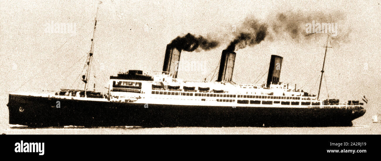 Le S S Léviathan (1913) à l'origine lancé Vaterland un paquebot qui traversent régulièrement l'Atlantique Nord, de 1914 à 1934. Le navire allemand a été saisi par le gouvernement américain et rebaptisé le Léviathan en 1927, utilisé à la fois comme un transport de troupes et le produit phare de United States Lines. Banque D'Images
