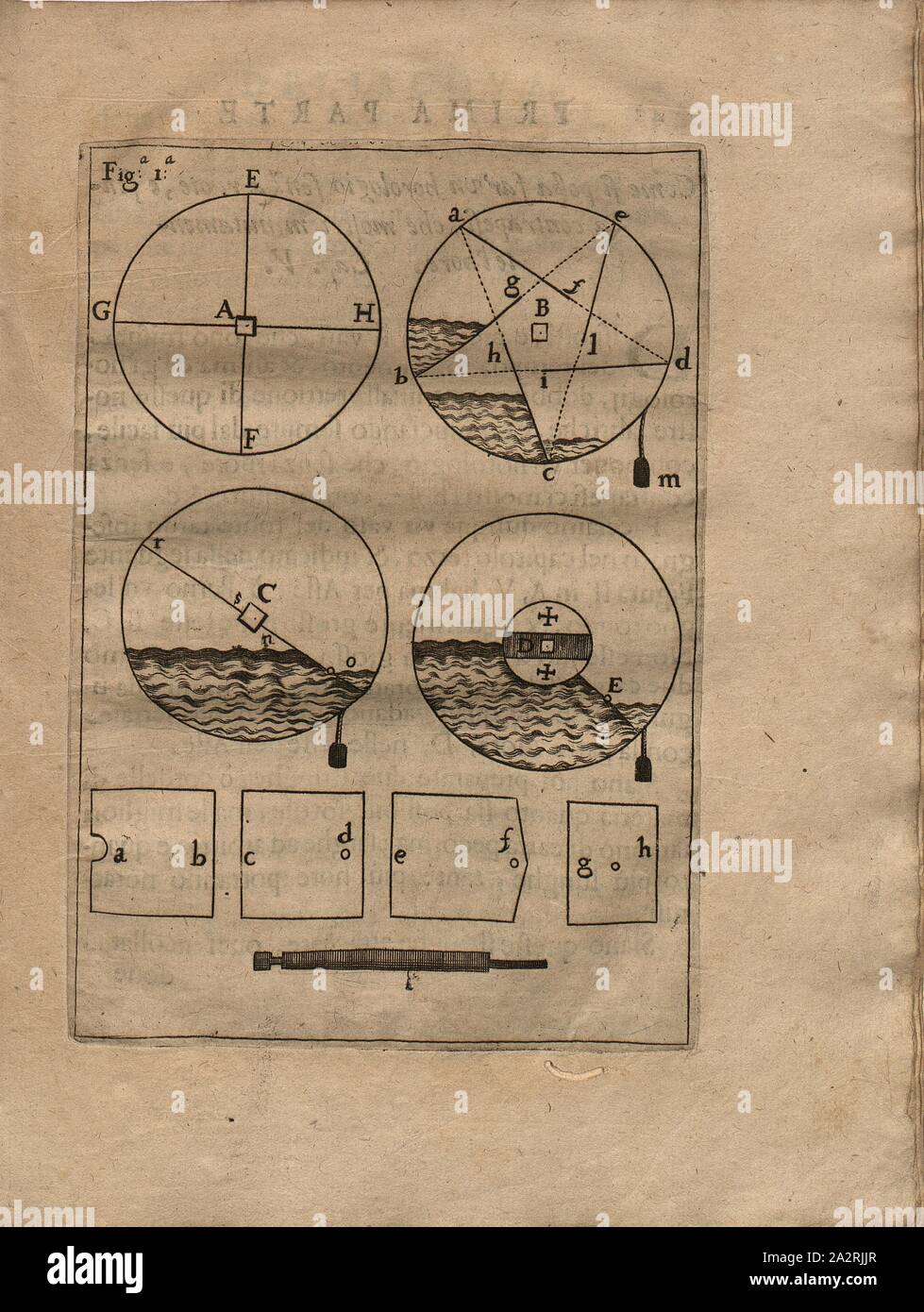 Clepsydre, modèle d'une horloge à eau du 17ème siècle, fig. I, p. 40, 1669, Domenico Martinelli : Horologi elementari divisi en quattro parti : nella prima parte fatti con l'acqua, nella seconda con la terra, nella terza con l'aria, nella quarta col fuoco : alcuni muti, et alcuni col suono, tutti faci, e molto produits. Vénétie : par Bortolo Tramontino 1669 Banque D'Images