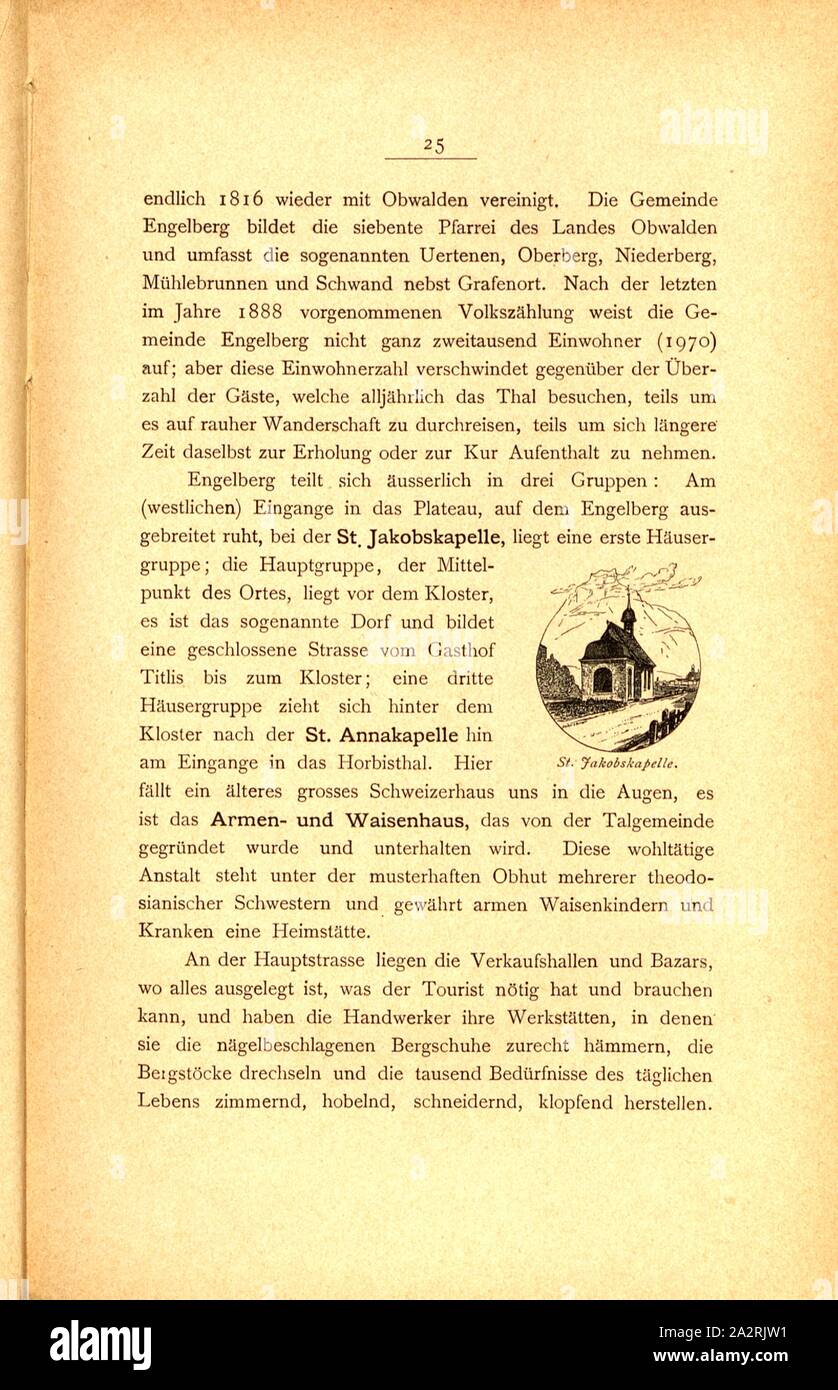 Elle créateur St Jacob, chapelle de Saint Jacob à Engelberg, p. 25, p. 37, Albert Fleiner ; Xaver Imfeld [et al.] : Engelberg : Streifzüge durch Gebirg und Tal. Zürich : Hofer & Burger, [18 Banque D'Images