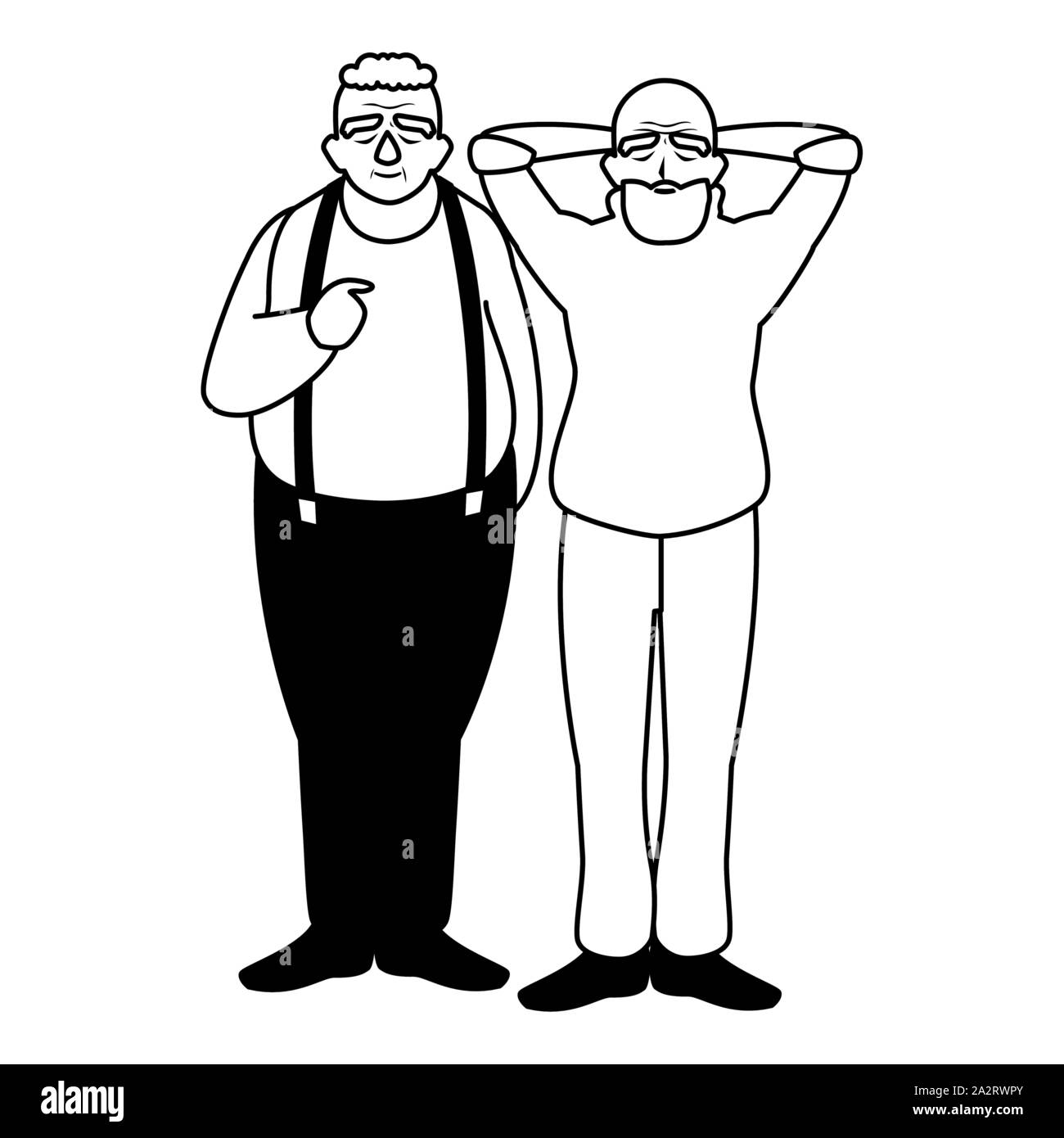Caricatures de nos grands-pères, grands-parents de conception ancienne personne homme senior et avatar thème adultes Vector illustration Illustration de Vecteur
