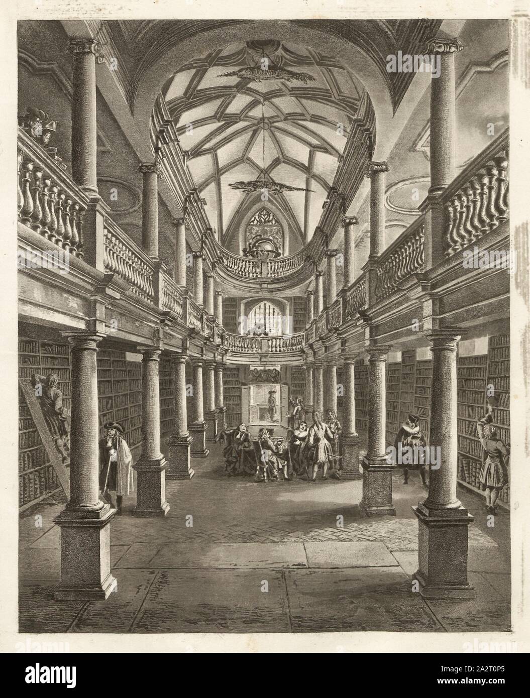 Wasserkirche, galeries avec bibliothèque de la ville, fig. 3, d'après p. 78, 1848, Anton Salomon Vögelin : Geschichte der Wasserkirche und der Stadtbibliothek à Zürich. Zürich : Dans Kommission bei Orell Füssli, und Comp., 1848 Banque D'Images