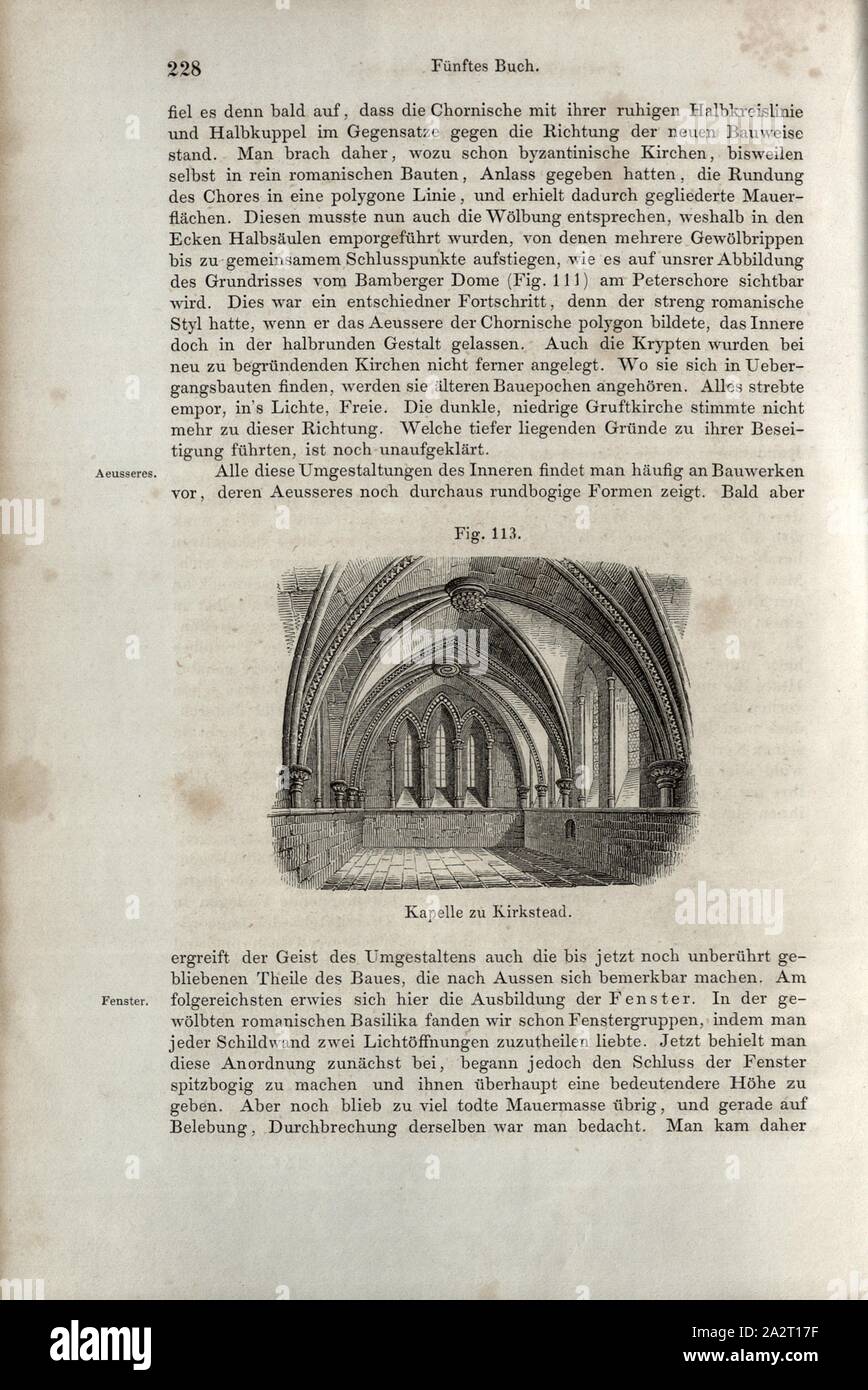 Chapelle de Kirkstead, St Leonard's sans en chapelle Kirkstead, fig. 113, p. 228, Wilhelm Lübke : Geschichte der Architektur von den ältesten Zeiten bis auf die Gegenwart. Leipzig : Verlag von Emil Graul, 1855 Banque D'Images