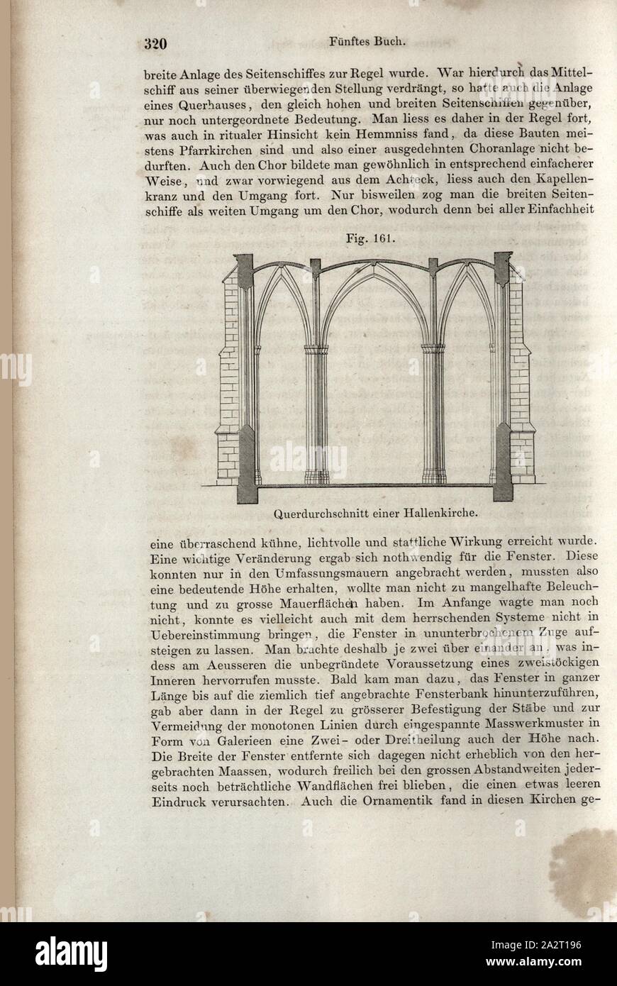 Coupe d'une église-halle, l'architecture gothique, fig. 161, p. 320, Wilhelm Lübke : Geschichte der Architektur von den ältesten Zeiten bis auf die Gegenwart. Leipzig : Verlag von Emil Graul, 1855 Banque D'Images