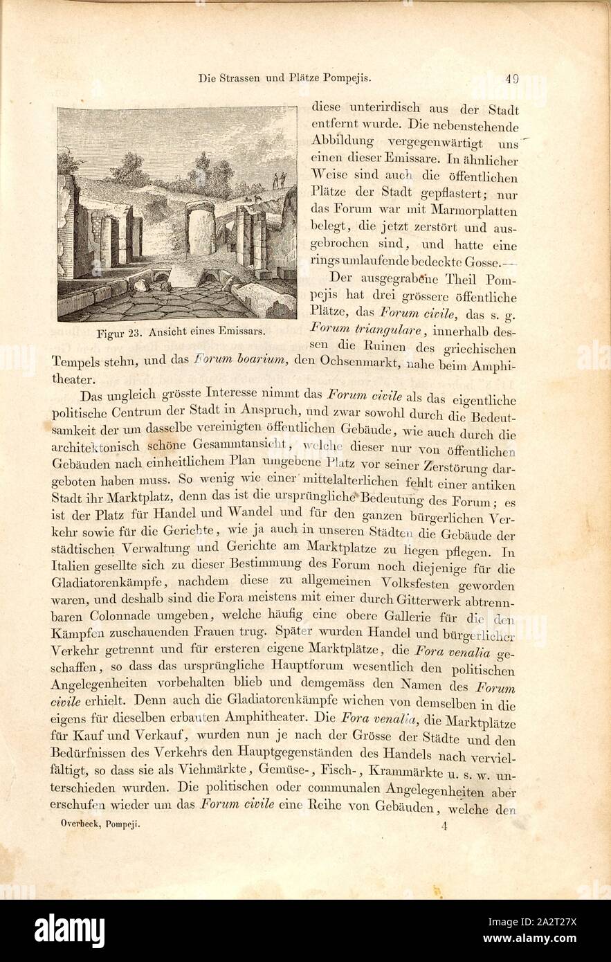 Vue d'un émissaire, l'eau des galeries de Pompéi, fig. 23, p. 49, 1856, Johannes Overbeck : Pompeji dans seinen Coaching, Alterthümern und Kunstwerken [...]. Leipzig : Verlag von Wilhelm Engelmann, 1856 Banque D'Images