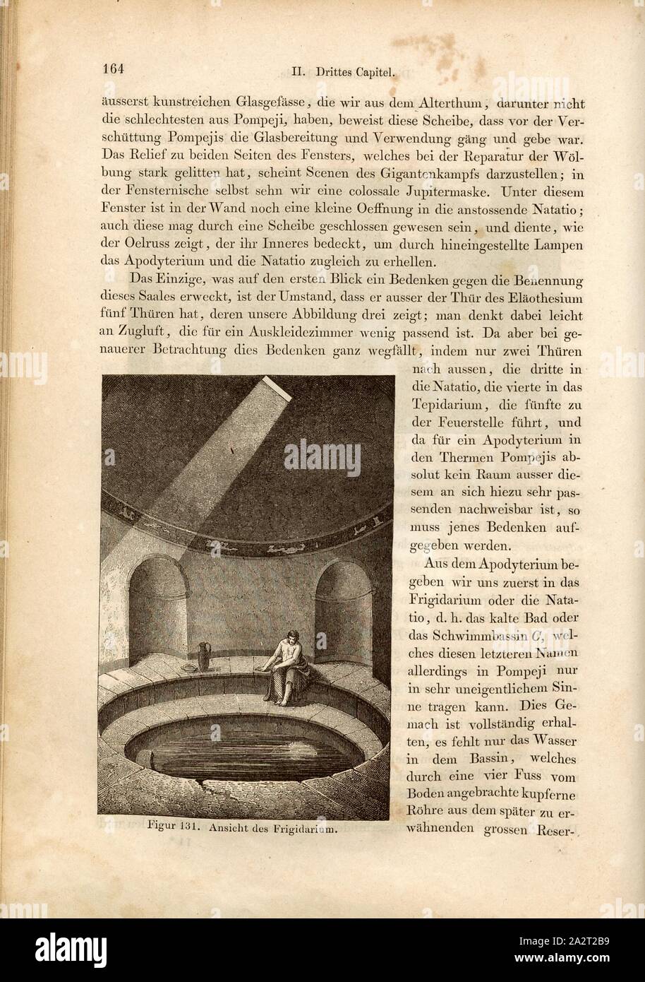 Vue sur le frigidarium, frigidarium aux bains de Pompéi, fig. 131, p. 164, 1856, Johannes Overbeck : Pompeji dans seinen Coaching, Alterthümern und Kunstwerken [...]. Leipzig : Verlag von Wilhelm Engelmann, 1856 Banque D'Images