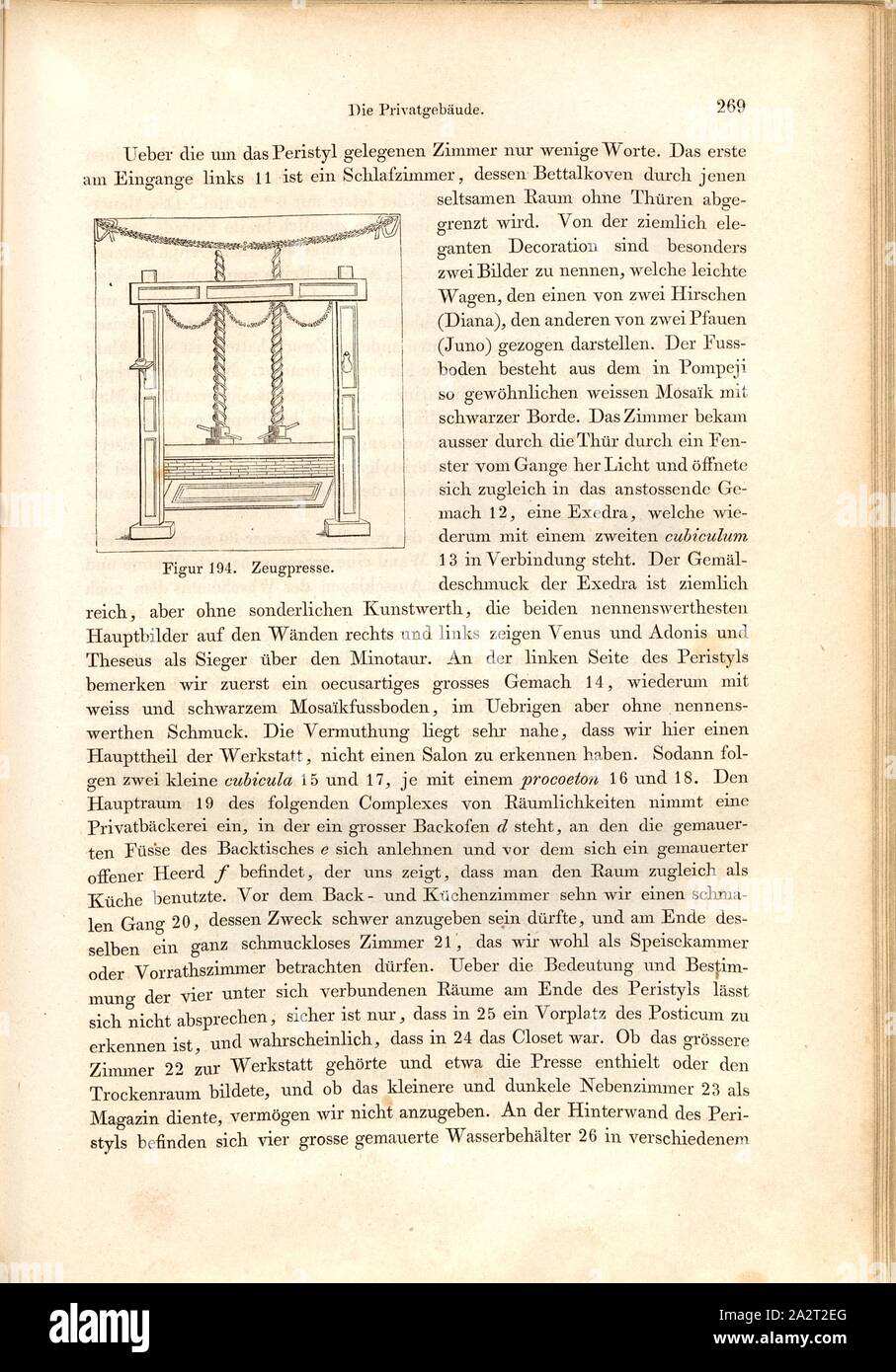 Stuff, fresque à Pompéi, fig. 194, p. 269, 1856, Johannes Overbeck : Pompeji dans seinen Coaching, Alterthümern und Kunstwerken [...]. Leipzig : Verlag von Wilhelm Engelmann, 1856 Banque D'Images