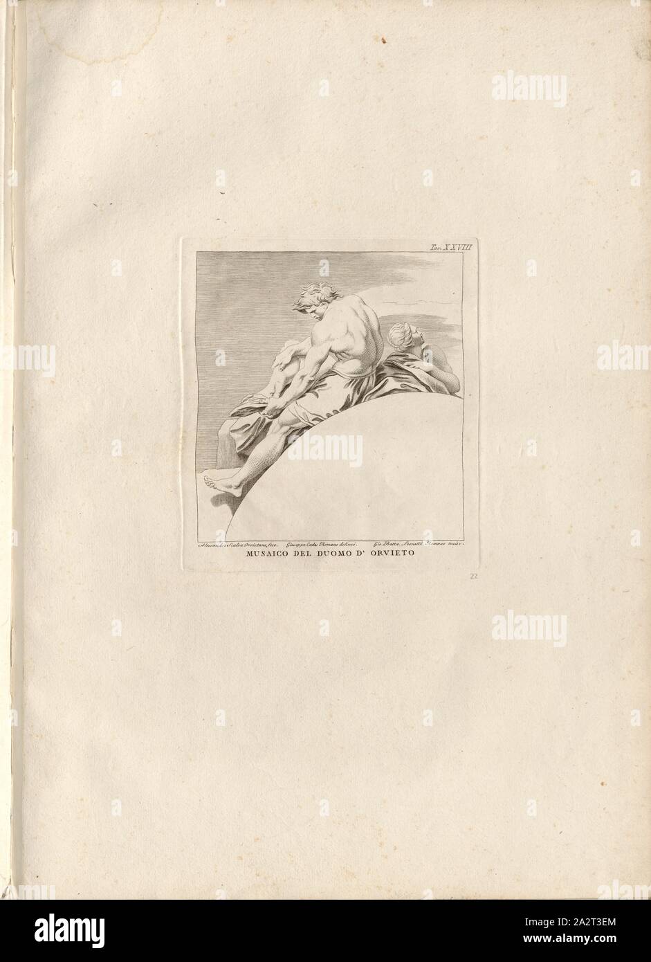 Musaico du Duomo d'Orvieto, photo dans la Cathédrale d'Orvieto, signé : Alessandro Scalza fece Orvietano ; Giuseppe Cades Romano delineo ; Gio Batta Romano Leonetti, inciser, Tav., XXVIII, Scalza, Alessandro (FECE) ; à la Cades, Giuseppe (delineo) ; Leonetti, Giovanni Battista (incise), Guglielmo Della Valle : Storia del Duomo di Orvieto. Roma : presso i Lazzarini, MDCCXCI [1791 Banque D'Images