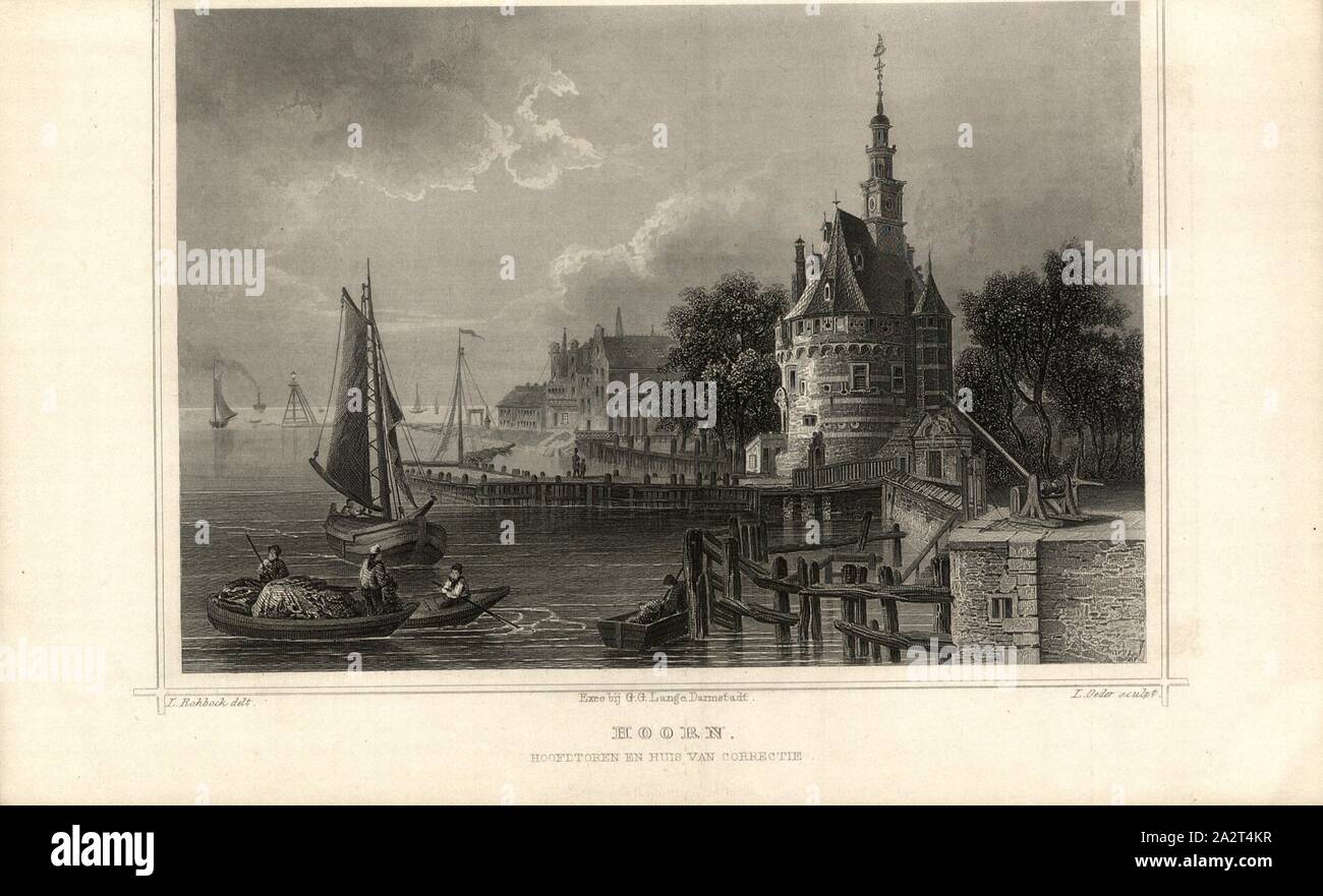 Avertisseur sonore. La tour principale et maison de correction, vue du Shu van Correctie à Hoorn, signé : L. Rohbock (del.) ; L. Oeder (couche externe.), après la p. 412, p. 609, Rohbock, Ludwig (del.) ; Oeder, L. (couche externe.), 1863, Der Rhein und die Rheinlande dans Original-Ansichten in ruhiger : Abtheilung 3, Section 2 / Hollande. Darmstadt : Druck und Verlag von Gustav Lange, 1863 Banque D'Images