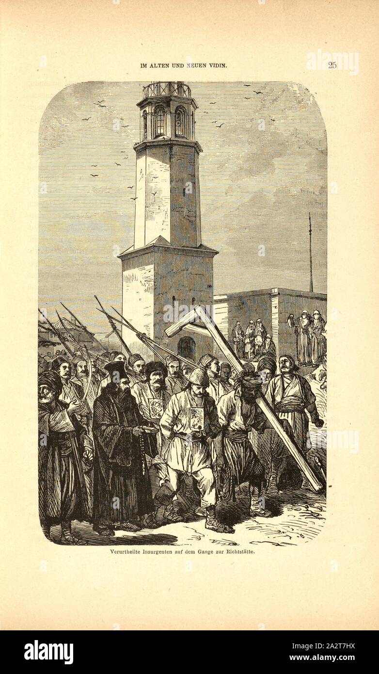 Les insurgés condamnés sur la façon de le lieu d'exécution, les paysans bulgares ont été exécutés pour l'exécution par les Circassiens en 1876 dans la ville de Vidin (Bulgarie), date estimée Fig. 5, p. 25, 1879, F. Kanitz : Donau-Bulgarien und der Balkan : historisch-geographisch-ethnographische Reisestudien aus den Jahren 1860-1879. Leipzig : Verlagsbuchhandlung von Hermann Fries, 1879-1880 Banque D'Images