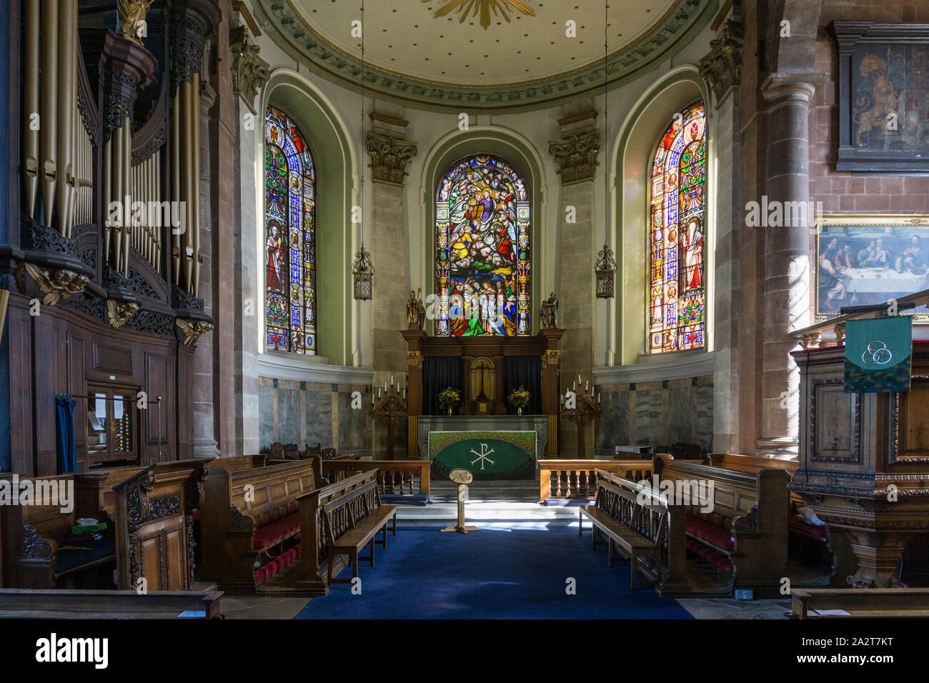 Intérieur de l'église St Alkmund, Whitchurch, Shropshire, Angleterre ; une Église de Géorgie Banque D'Images