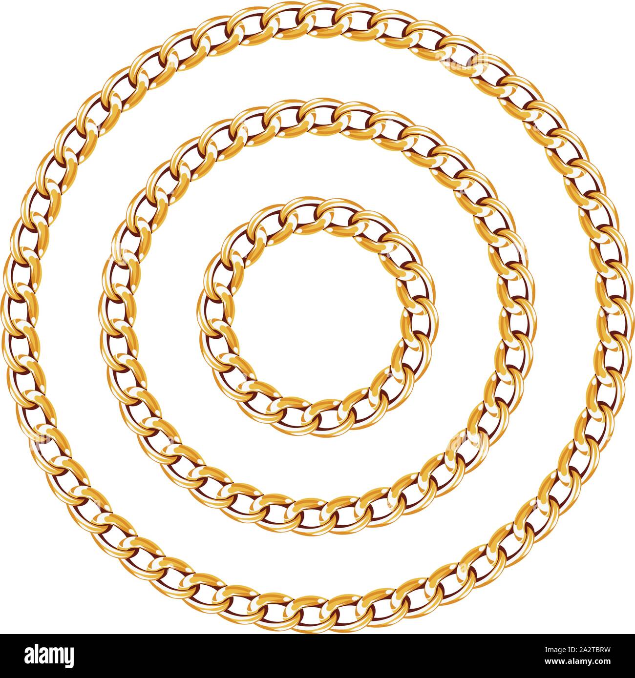 Chaînes de précieux avec un fond blanc. Cercle d'illustration vectorielle des chaînes de luxe. Prêt pour l'impression textile. Illustration de Vecteur