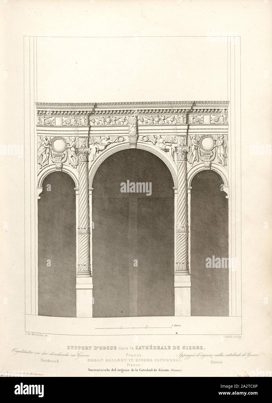 L'appui d'organes à Gisors cathédrale. La France, d'arches de l'église Saint-Gervais-Saint-Protais de Gisors en France, signé : J. de Mérindol del, Clermont-tonnerre, couche externe Fig. 19, p. 119, Merindol, Jules Charles Joseph de (del.) ; Clermont-tonnerre, Auguste Louis François (sc.), 1853, Jules Gailhabaud : Monuments anciens et modernes : collection formant une histoire de l'architecture des différents peuples à toutes les époques. Paris : Librairie de Firmin Didot frères, 1853 Banque D'Images L'appui d'organes à Gisors cathédrale. La France, d'arches de l'église Saint-Gervais-Saint-Protais de Gisors en France, signé : J. de Mérindol del, Clermont-tonnerre, couche externe Fig. 19, p. 119, Merindol, Jules Charles Joseph de (del.) ; Clermont-tonnerre, Auguste Louis François (sc.), 1853, Jules Gailhabaud : Monuments anciens et modernes : collection formant une histoire de l'architecture des différents peuples à toutes les époques. Paris : Librairie de Firmin Didot frères, 1853 Banque D'Images