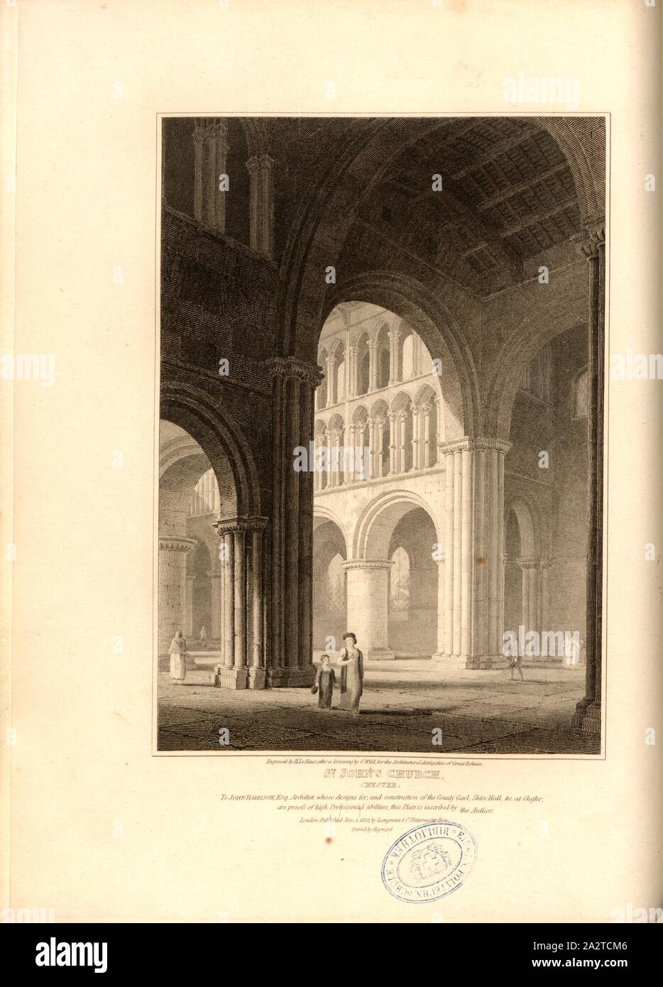 St John's Church, Chester, St John the Baptist Church, à Chester, signé : gravée par H. Le Keux, d'après un dessin de C. Wild ; publié par Longman & Co, fig. 15, p. 52, Wild, C. (dessin) ; Keux, John Henry Le (gravure) ; Longman & Co., 1812 (publié), John Britton : Les antiquités architecturales de Grande-bretagne : représentés et illustré dans une série de vues, élévations, plans, coupes et détails de divers édifices anglais ancien : historique et descriptive avec comptes de chacune. Bd. 4. Londres : J. Taylor, 1807-1826 Banque D'Images St John's Church, Chester, St John the Baptist Church, à Chester, signé : gravée par H. Le Keux, d'après un dessin de C. Wild ; publié par Longman & Co, fig. 15, p. 52, Wild, C. (dessin) ; Keux, John Henry Le (gravure) ; Longman & Co., 1812 (publié), John Britton : Les antiquités architecturales de Grande-bretagne : représentés et illustré dans une série de vues, élévations, plans, coupes et détails de divers édifices anglais ancien : historique et descriptive avec comptes de chacune. Bd. 4. Londres : J. Taylor, 1807-1826 Banque D'Images