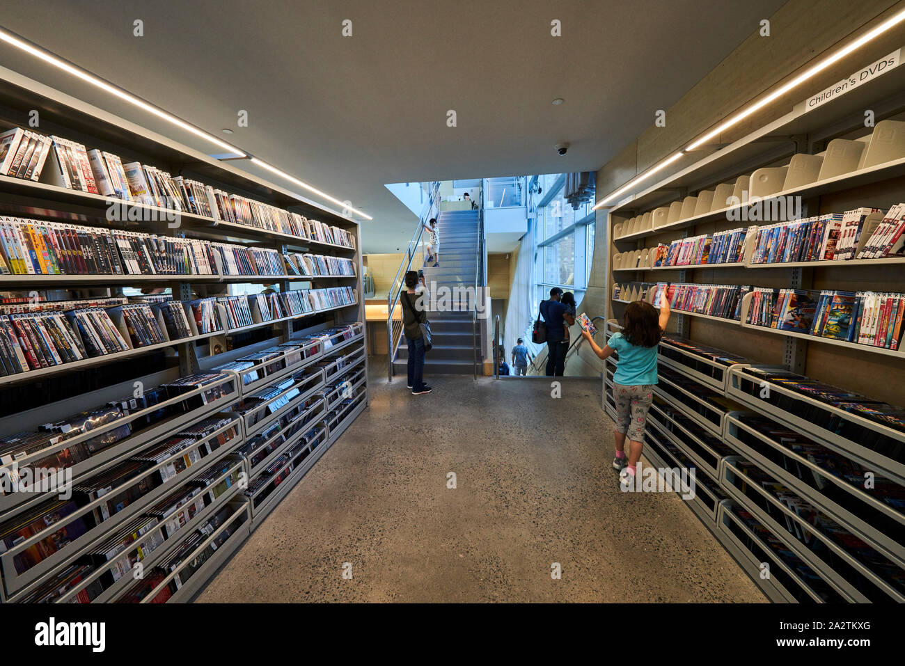 Hunters Point bibliothèque communautaire, conçu par Steven Holl Architects Banque D'Images