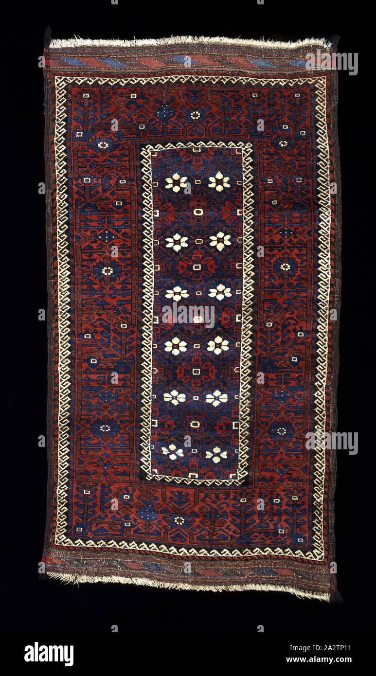 Tapis, les Baloutches, vers 1880, laine, 42 x 71 in., du textile et des arts de la mode Banque D'Images