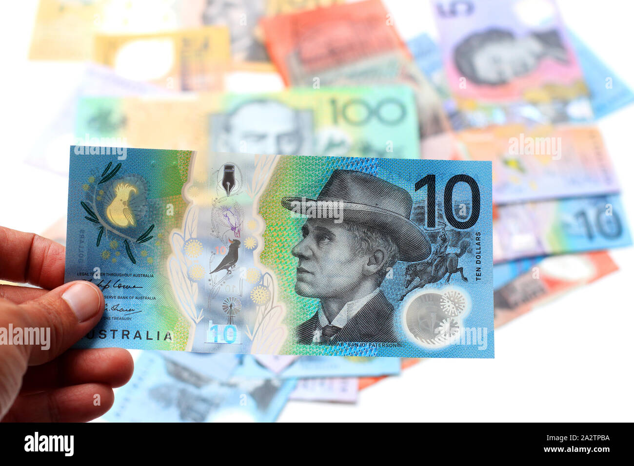 Dix dollars, 10 $ la monnaie australienne remarque Banque D'Images