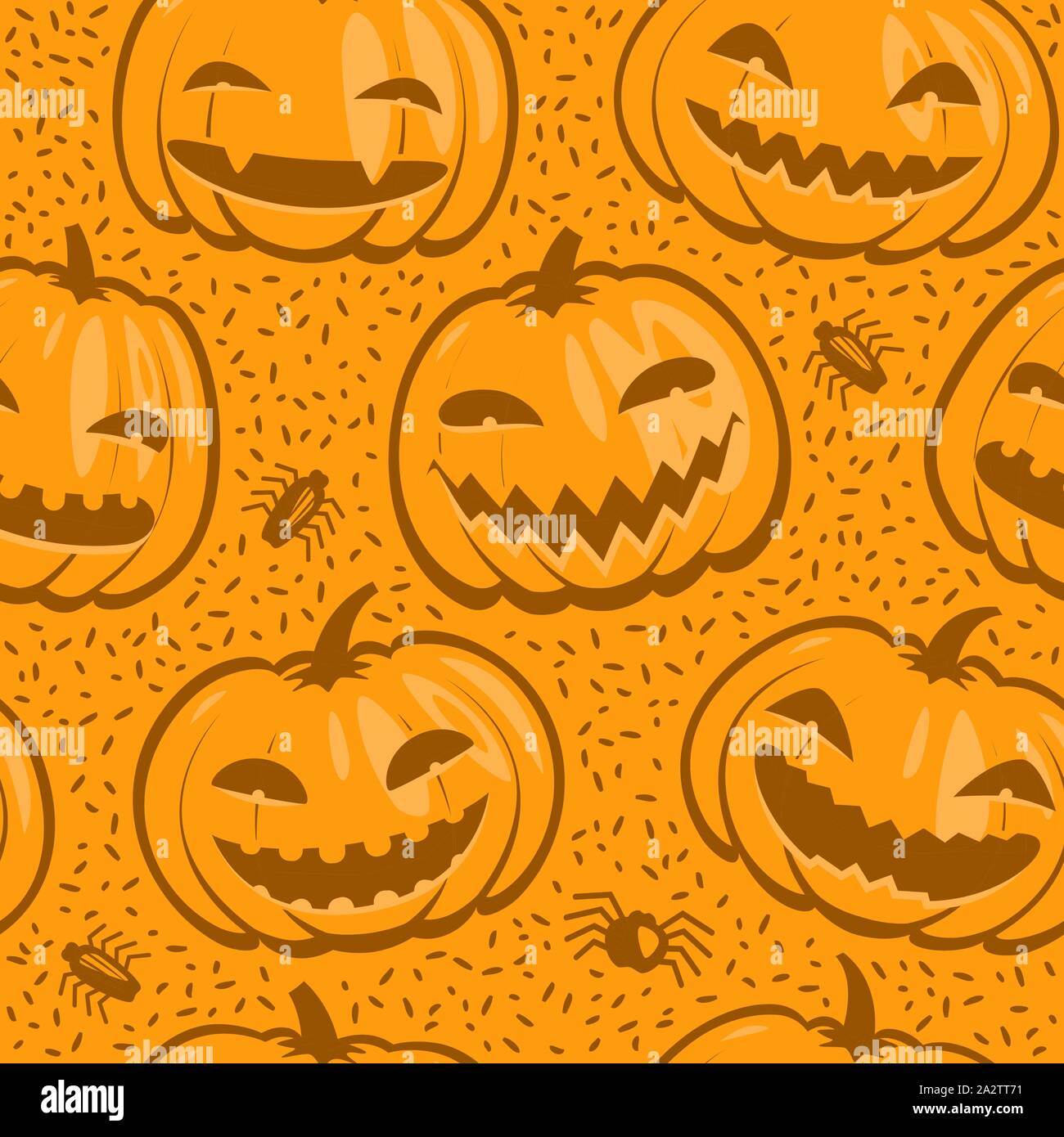 Arrière-plan sans couture pour Halloween. Motif décoratif, illustration vectorielle de citrouilles Illustration de Vecteur