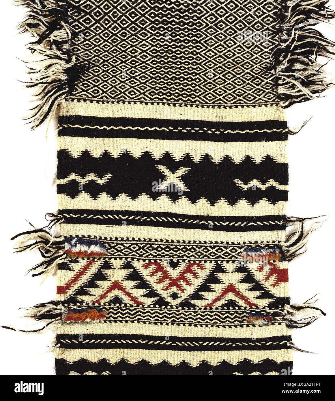 Sac de transport, peuple berbère, 19e siècle, la laine, 68 x 16 in., du textile et des arts de la mode Banque D'Images