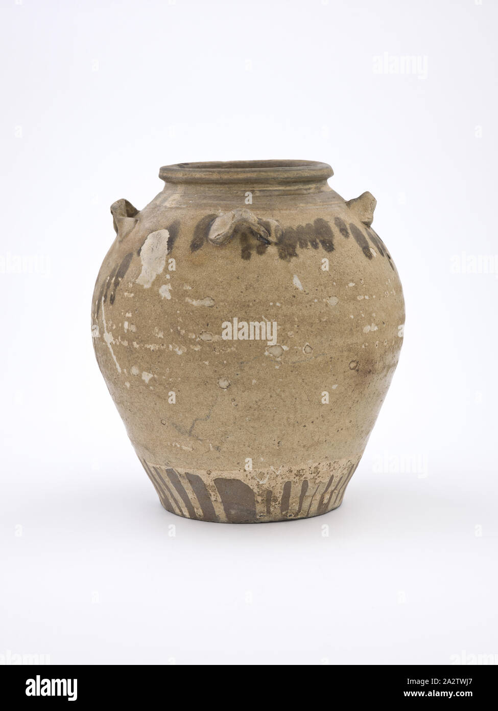 Jar, dynastie des Song, Song Dynasty, environ 1100, Changsha ware avec glaçure verte, 8 h, Art asiatique Banque D'Images