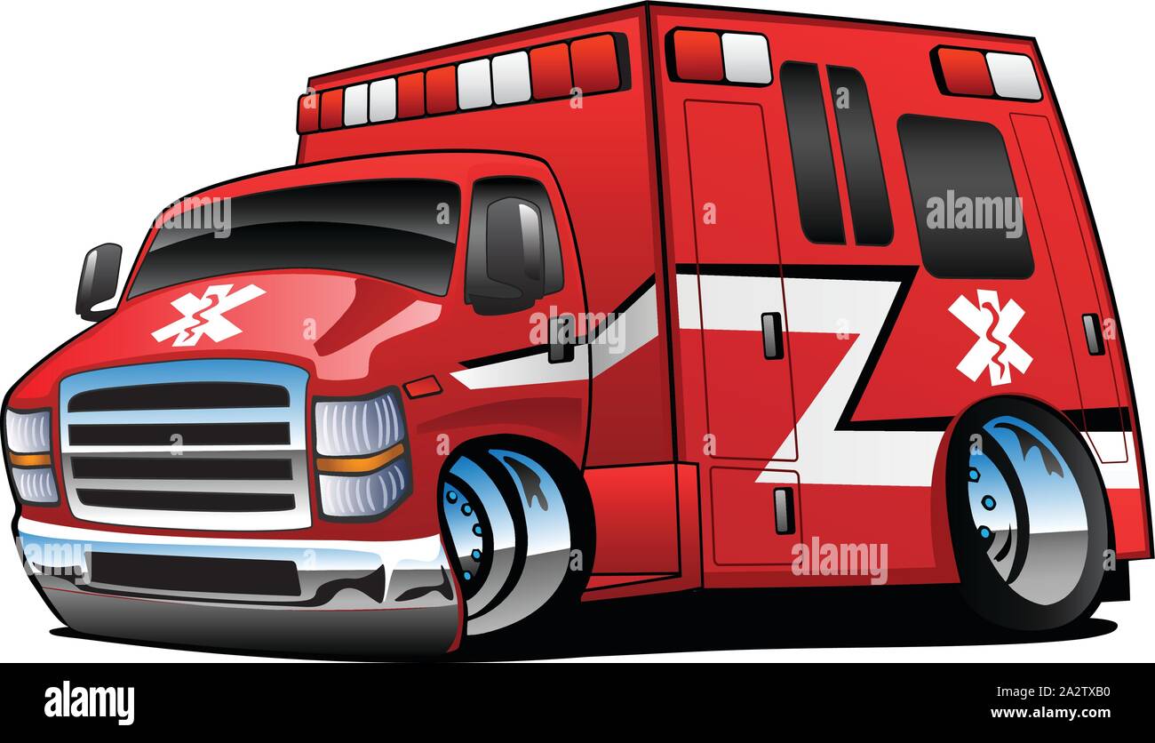 EMT Paramedic Ambulance camion de sauvetage isolé Cartoon Vector Illustration Illustration de Vecteur