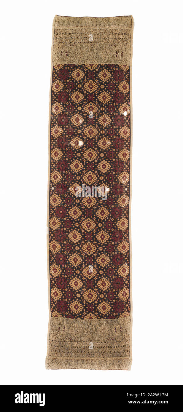 L'enrubanneuse de cérémonie, fin du xixe siècle - début du xxe siècle, le coton, 82-1/4 x 19-1/4 po., du textile et des arts de la mode Banque D'Images