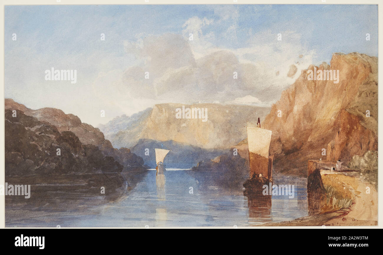 Le dynamitage St Vincent's Rock, Clifton, John Cotman Vendez (britannique, 1782-1842), vers 1830, aquarelle avec des touches de gomme arabique sur crayon blanc cassé, 13-1/2 x 22-3/4 po Banque D'Images