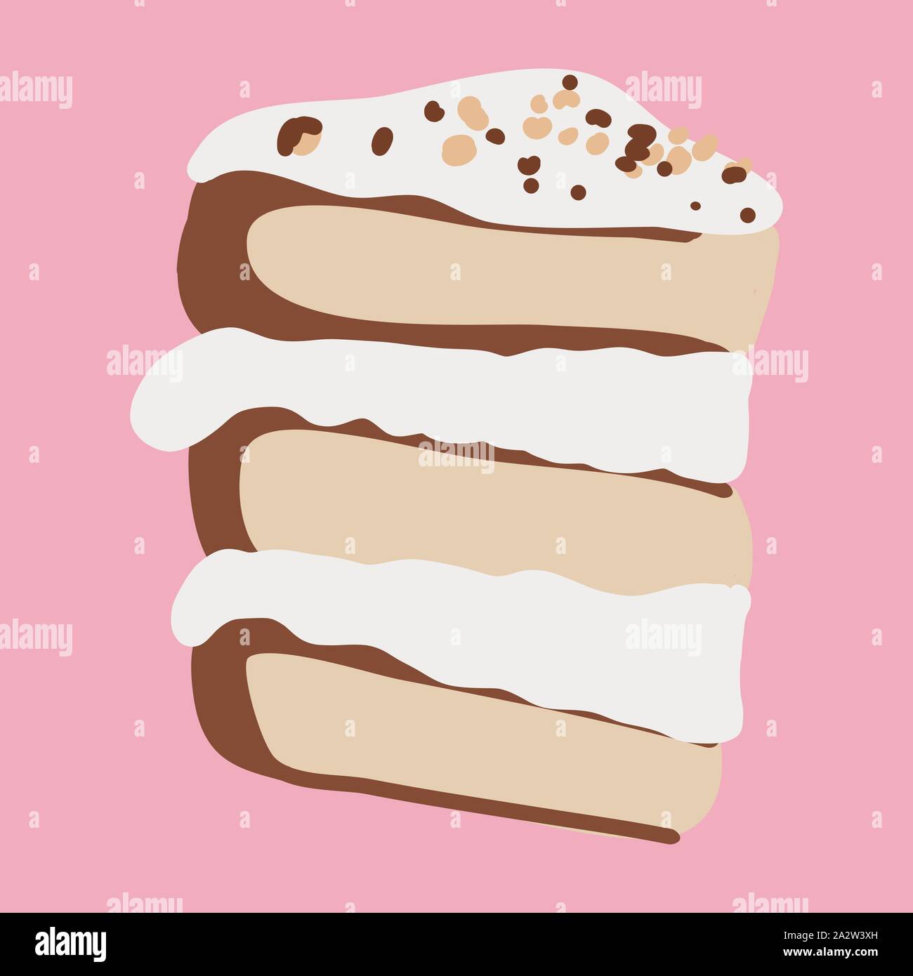 Vecteur d'un gâteau à la crème et gâteau. Délicieux doodle. Illustration de Vecteur