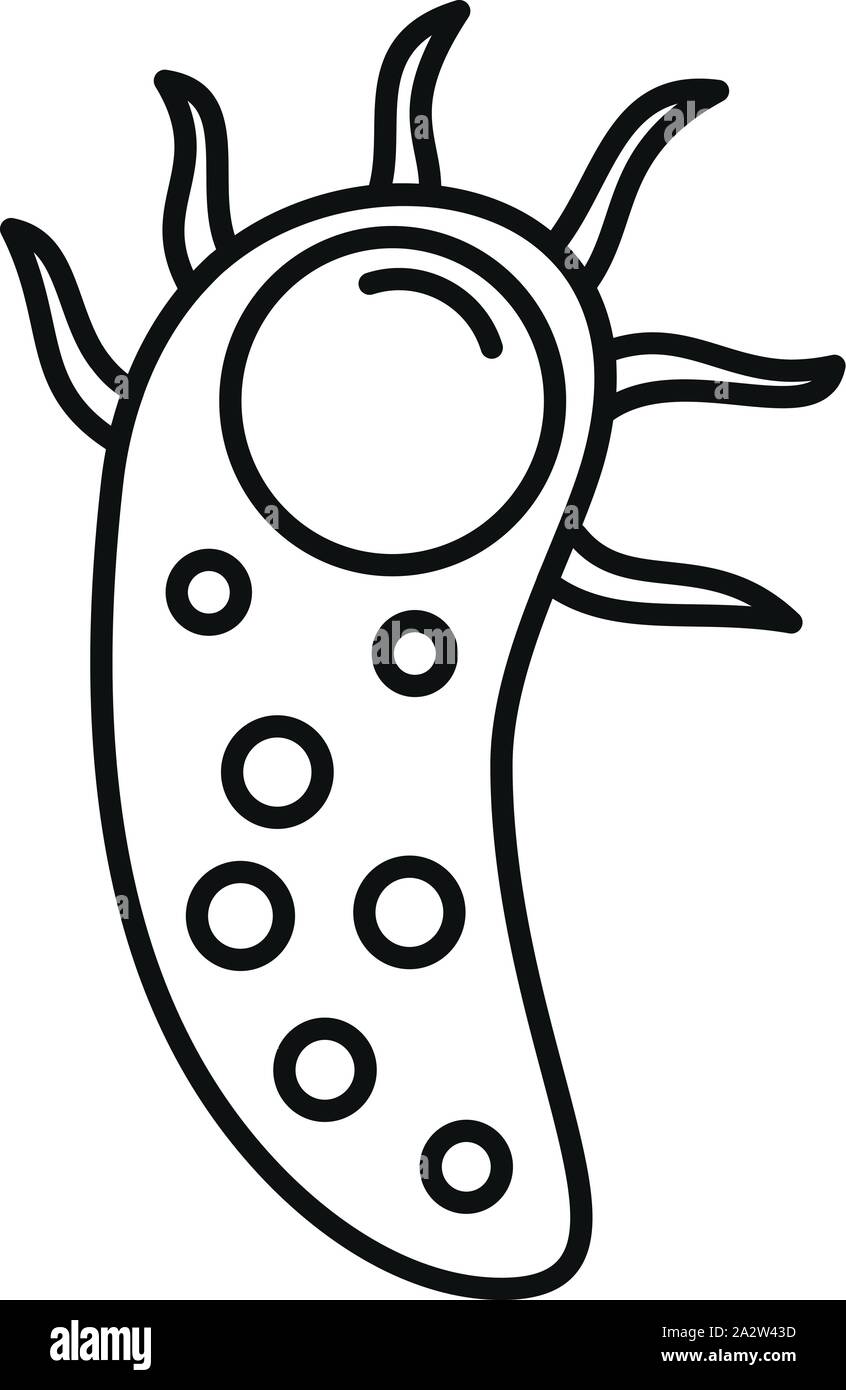 L'icône de bactéries cellulaire. Les bactéries cellulaire contour icône vecteur pour la conception web isolé sur fond blanc Illustration de Vecteur