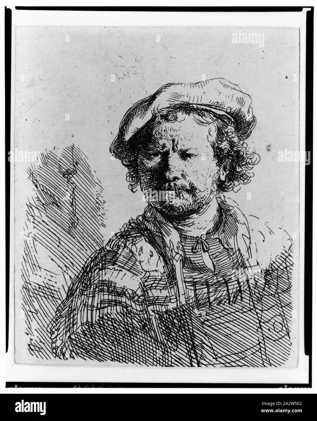 Rembrandt en télévision le chapeau et robe brodée Banque D'Images
