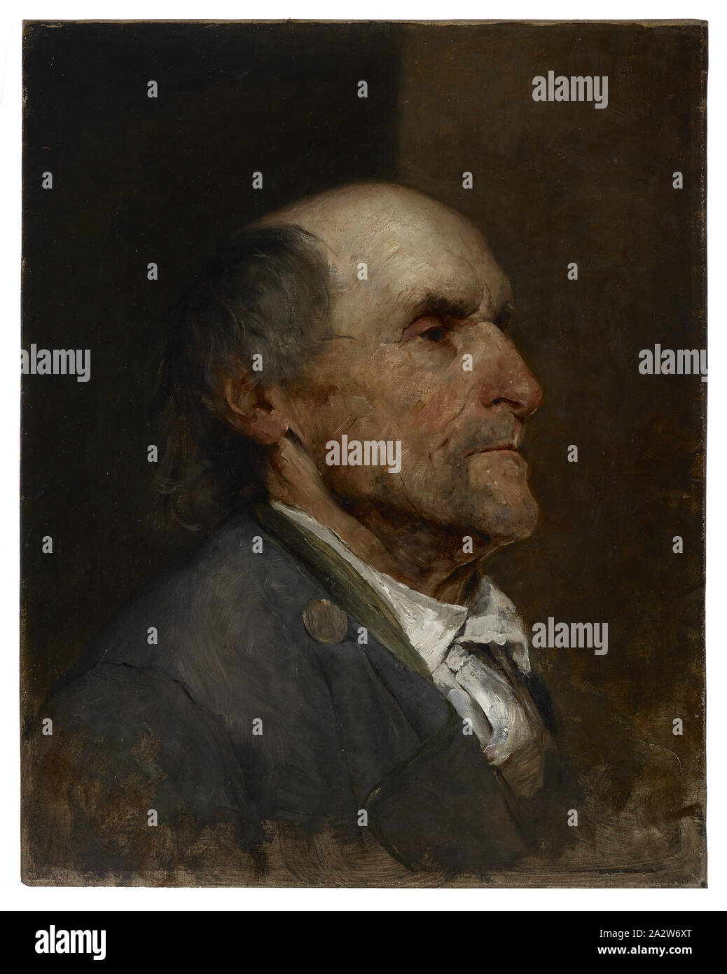 Tête d'étude (Vieil homme), Samuel G Richards (Américain, 1853-1893),  1883-1884, huile sur toile, 19 x 15 in. (Toile) 21-1/4 x 17-1/4 x 1-5/8 in.  (Pans), American Peinture et Sculpture à 1945 Photo Stock - Alamy