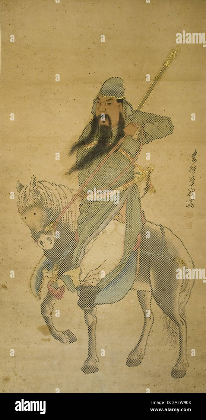 Portrait de Guanwu, Li Guihao (Chinois), encre et couleur sur papier, 46-1/2 x 23-9/16 in. (Image) 66-1/2 x 27 in. (L'ensemble), Asian Art Banque D'Images