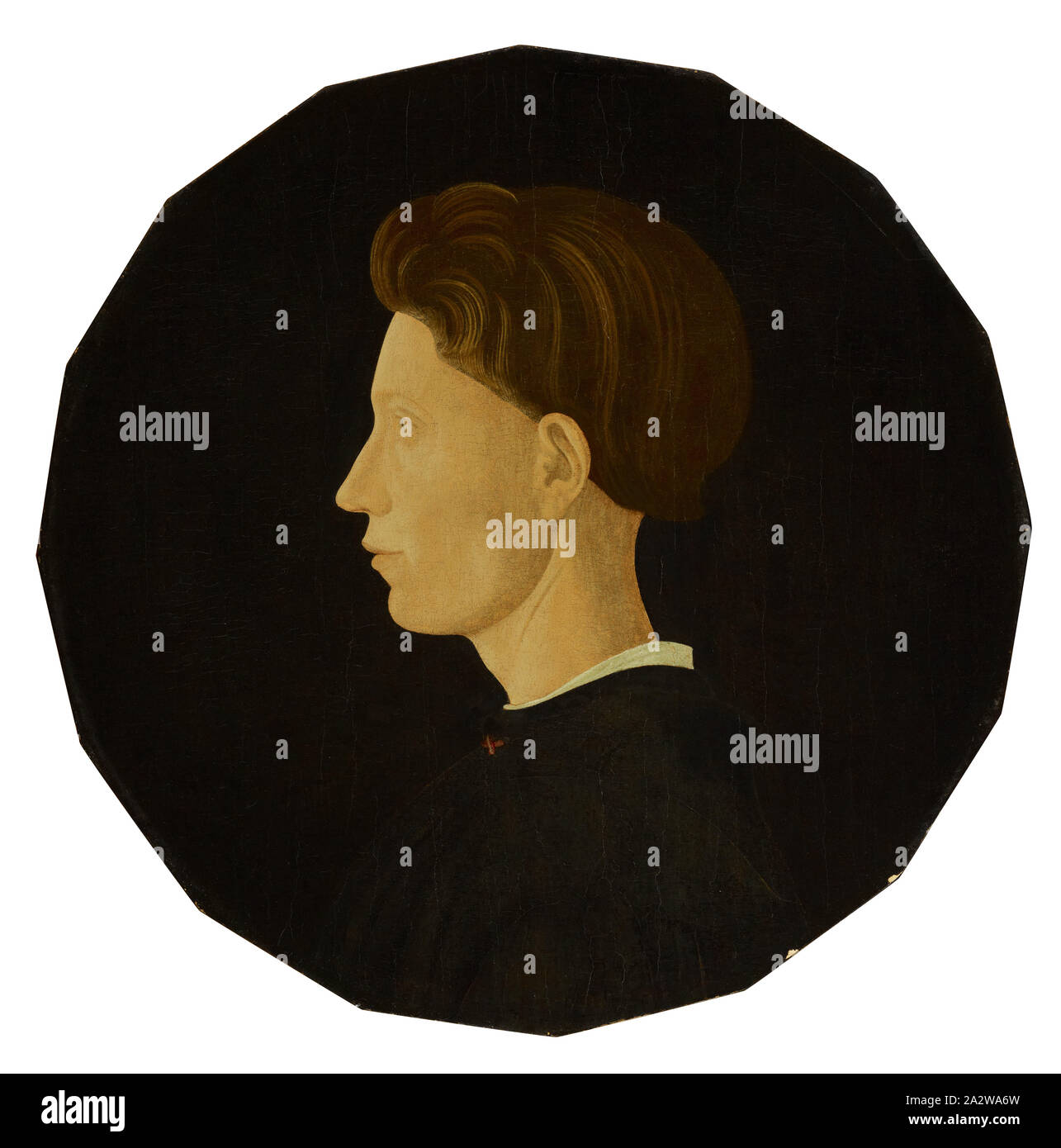 Portrait d'un jeune homme, Paolo Uccello (italien, 1397-1475), à propos de 1430-35, huile sur bois, 22-1/4 (diam.). dans la peinture et la sculpture européenne, avant 1800 Banque D'Images