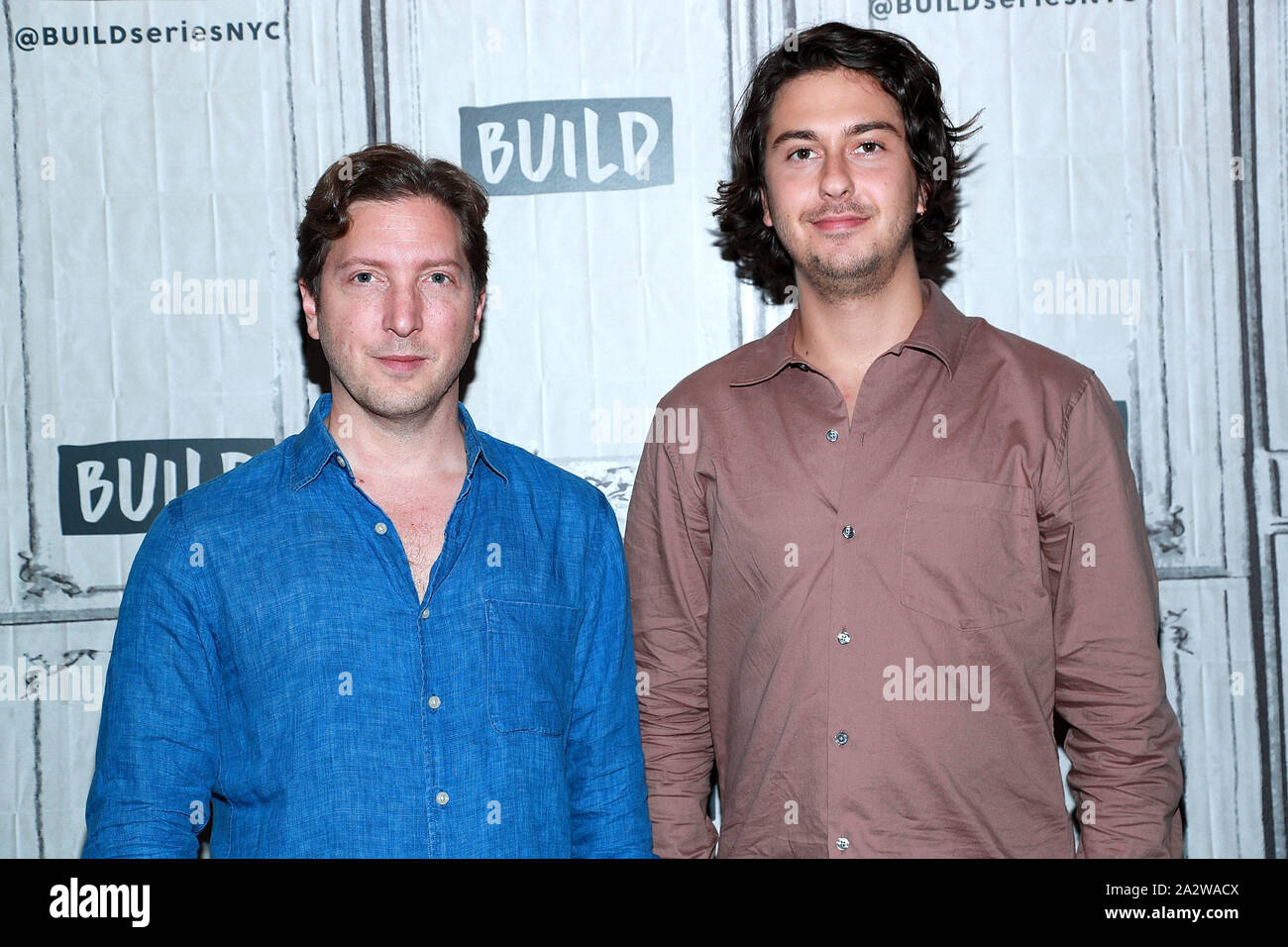 New York, USA. 2 octobre, 2019. Henry-Alex Rubin, Nat Wolff lors de la conférence de l'examen du nouveau film 'Semper fi' à construire Studio. Crédit : Steve Mack/Alamy Banque D'Images