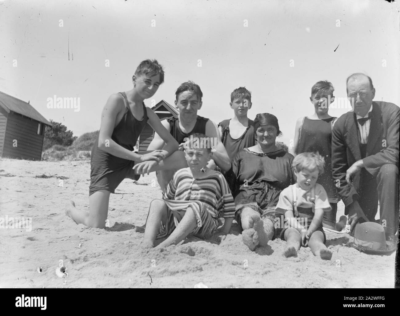 1920s family beach Banque de photographies et d’images à haute
