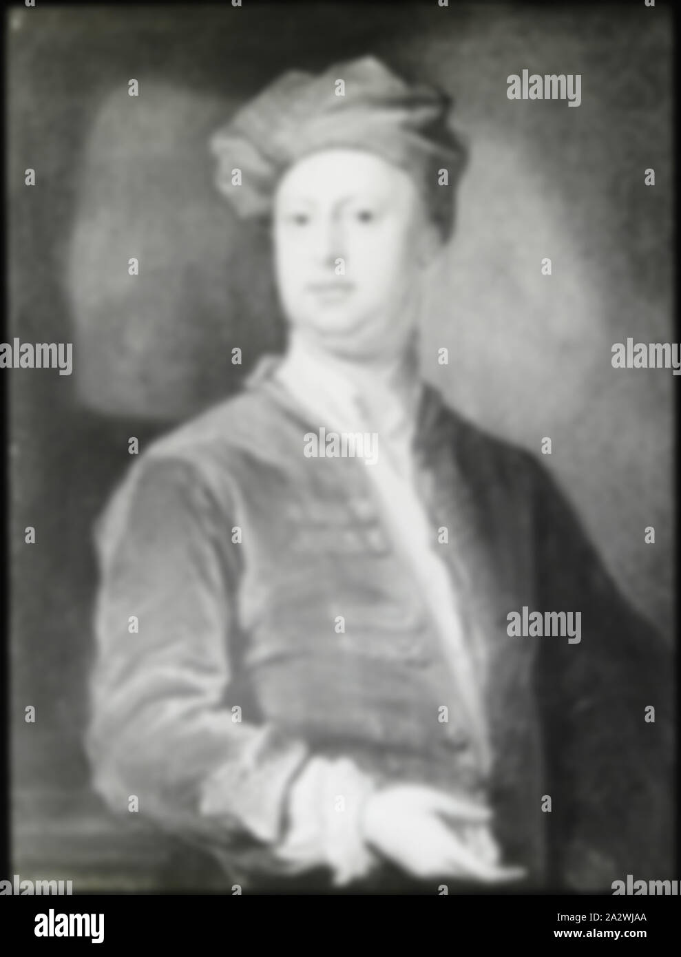 Diapositive - Portrait de William Kent, National Portrait Gallery, Londres, 1909-1930, l'un d'une série de quatre-vingt-dix de lanterne magique photographique contenant des images d'artefacts, d'œuvres d'art, arts décoratifs, intérieurs et les meubles qui semblent appartenir à différentes collections de musée et de galerie dans le Royaume-Uni. Cette diapositive illustre William Kent, et a été peint par Bartholomew Dandridge circa 1736. La peinture est dans la collection de la National Portrait Gallery, Londres Banque D'Images