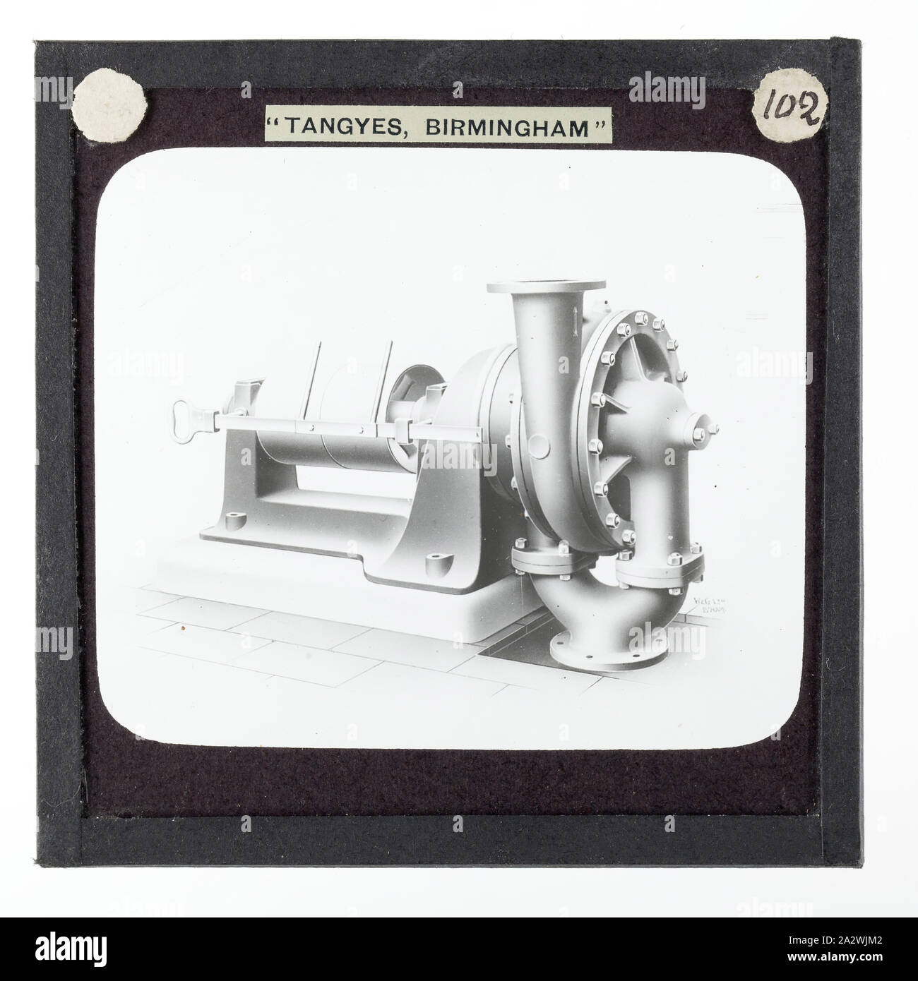 Diapositive - Tangyes Ltd, C Type pompe centrifuge, vers 1910, l'un de 239 diapositives sur verre Verre produits fabriqués par Tangyes ingénieurs limitée de Birmingham, Angleterre. Les images comprennent divers produits tels que les moteurs, pompes centrifuges, pompes hydrauliques, les producteurs de gaz, machines d'essais des matériaux, presses, machines-outils, vérins hydrauliques etc. Tangyes était une entreprise qui a fonctionné de 1857 à 1957. Ils ont produit une grande variété de génie Banque D'Images
