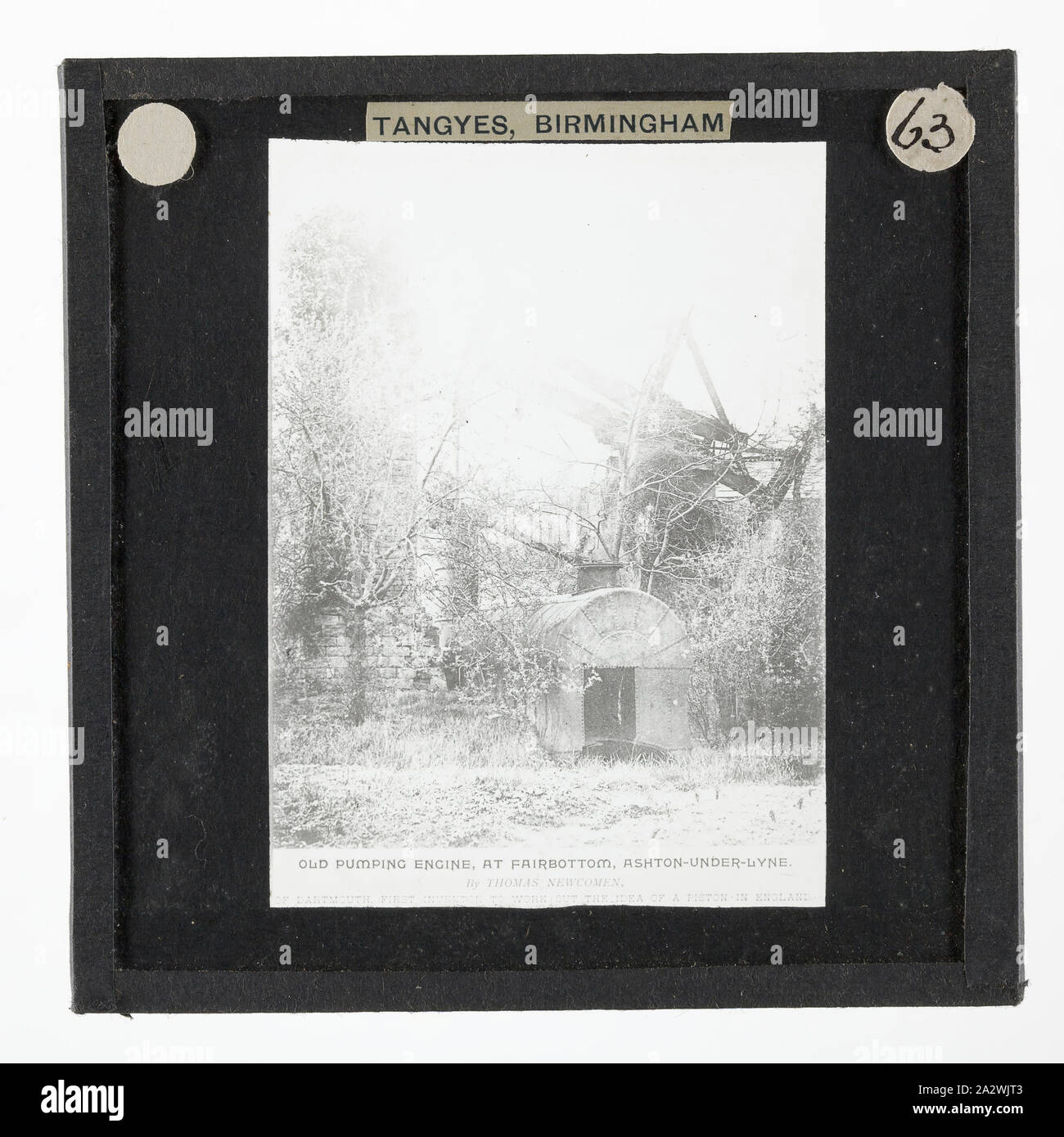 Diapositive - Tangyes Ltd, mine de Newcomen, Moteur de pompage 'Fairbottom' Bobs, vers 1880, l'un de 239 diapositives sur verre Verre produits fabriqués par Tangyes ingénieurs limitée de Birmingham, Angleterre. Les images comprennent divers produits tels que les moteurs, pompes centrifuges, pompes hydrauliques, les producteurs de gaz, machines d'essais des matériaux, presses, machines-outils, vérins hydrauliques etc. Tangyes était une entreprise qui a fonctionné de 1857 à 1957. Ils ont produit une grande variété de génie Banque D'Images