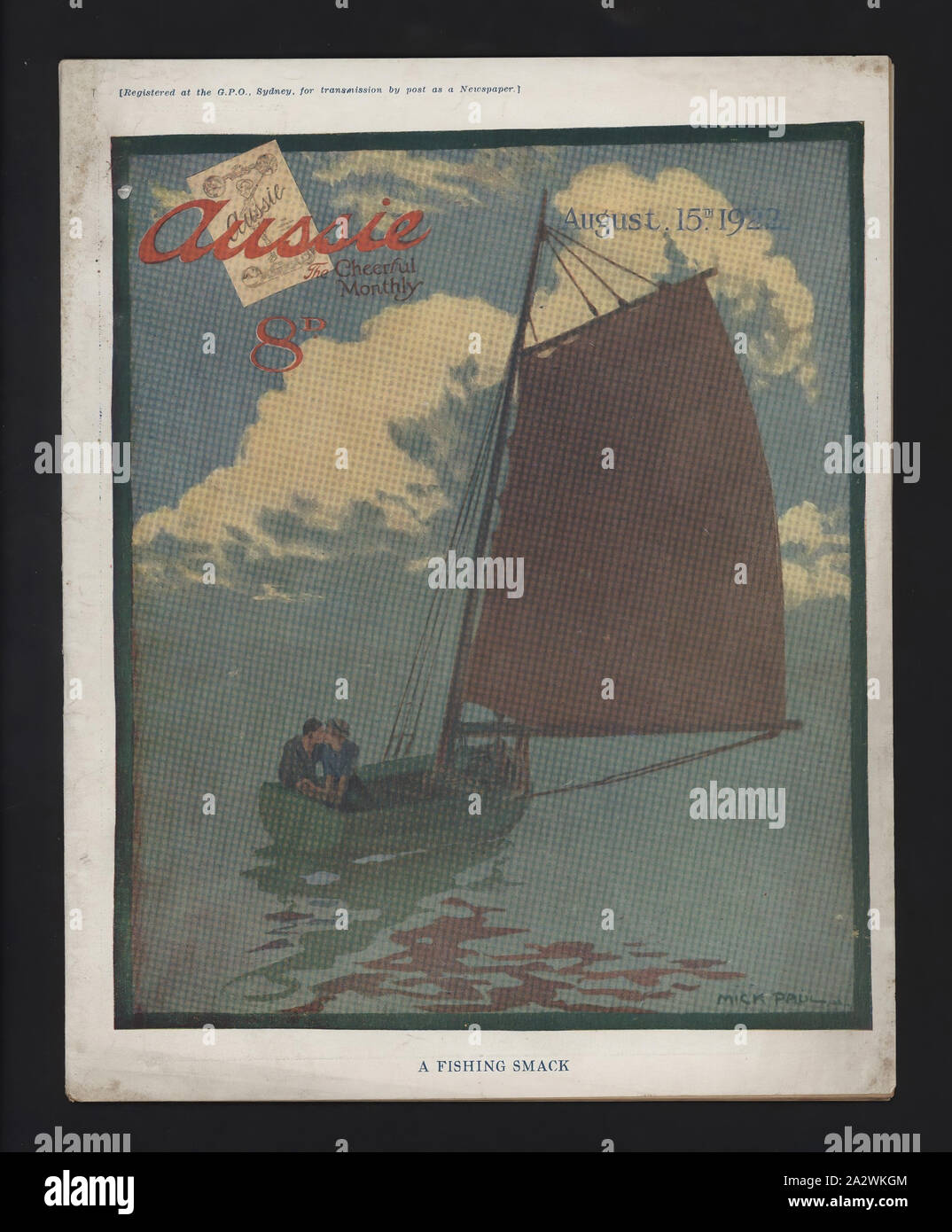 Magazine - 'Aussie', n° 42, 15 août 1922, fascicule no. 42, 15 août 1922, d'après la Première Guerre mondiale Aussie 'publication', 'Le mensuel gai". L'un d'une collection de copies de 'Aussie' magazines dans Museum Victoria's collection datée du 5 juin 1918 - 15 janvier 1929. 'Aussie' (1918- vers 1929) était un magazine commercial d'opinion, d'examen et de divertissement. Il a été édité par Phillip Harris et publié en France 1918 - 1919 sur une petite presse à imprimer Banque D'Images