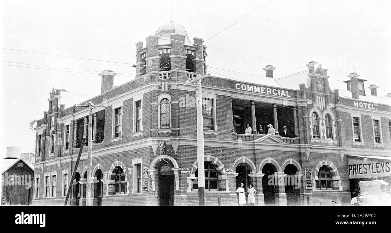 Négatif - Camperdown, Victoria, vers 1925, Le Commercial Hotel Banque D'Images