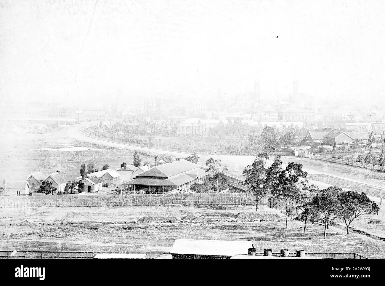 Négatif - Melbourne, Victoria, vers 1885, à partir de Melbourne St Kilda Rd Banque D'Images